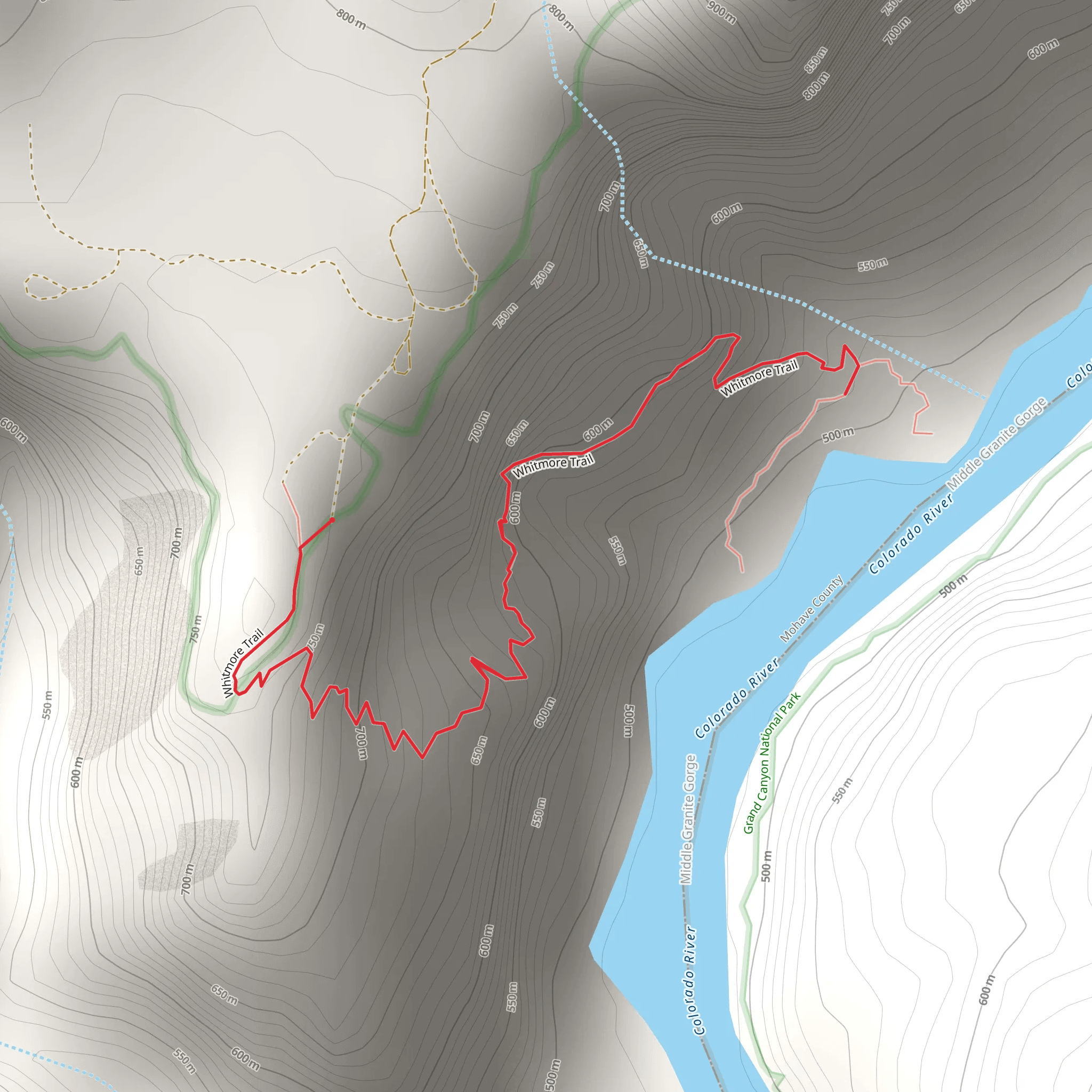 Colorado River via Whitmore Trail mobile static map