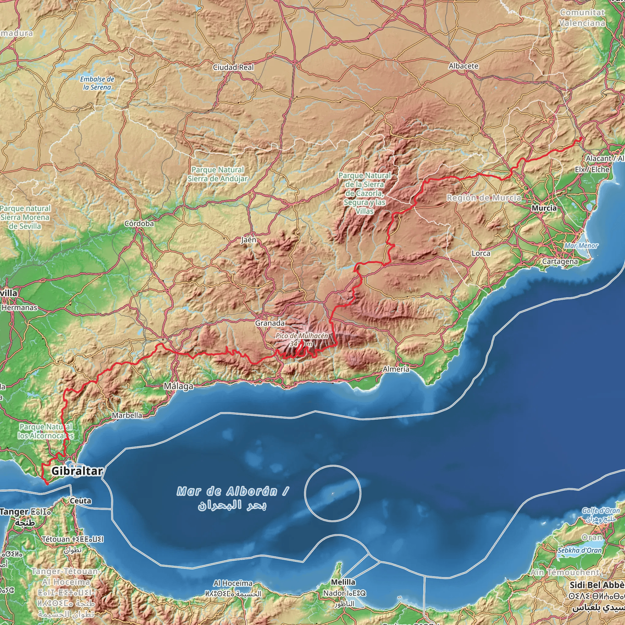 GR 7 - Andalucia mobile static map