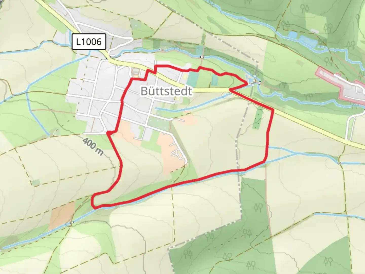 An image depicting the trail Büttstedt Loop and its surrounding area.