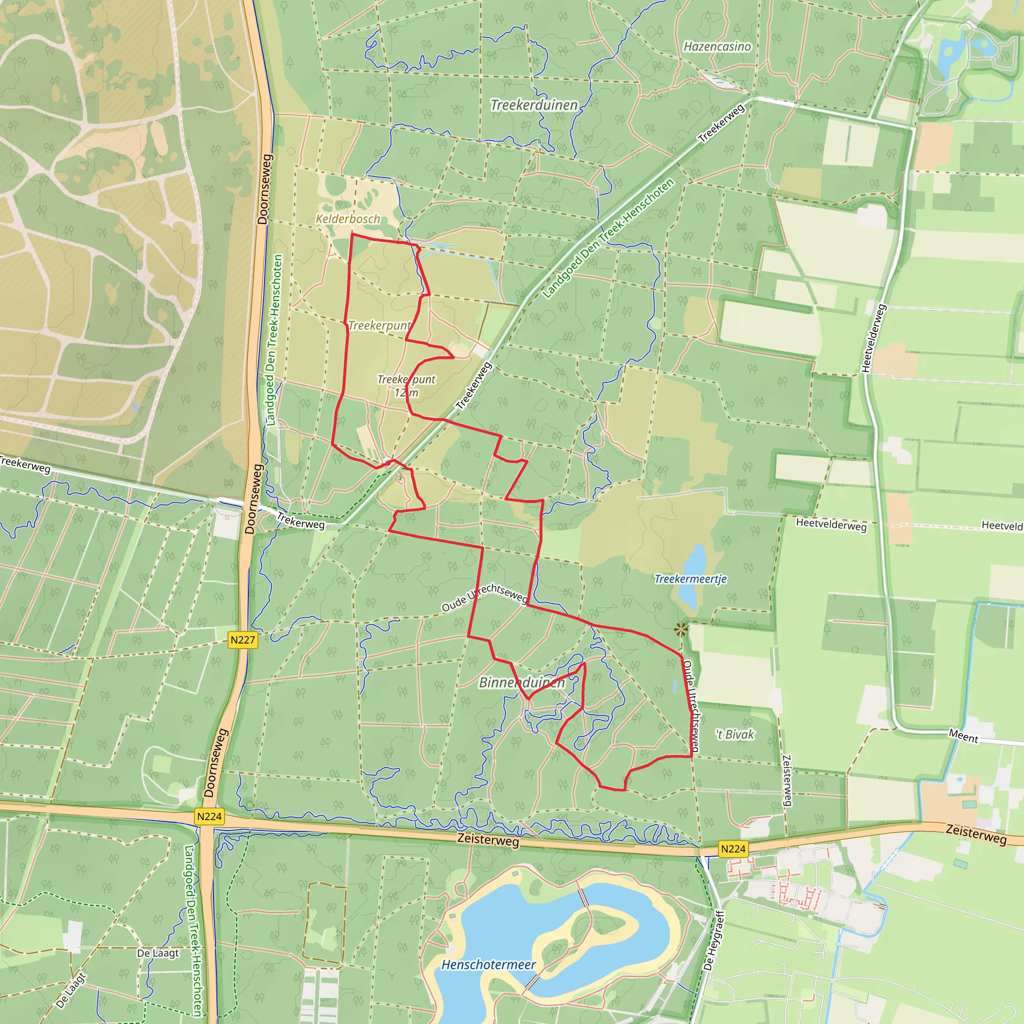 Binnenduinen and Kelderbosch Loop mobile static map
