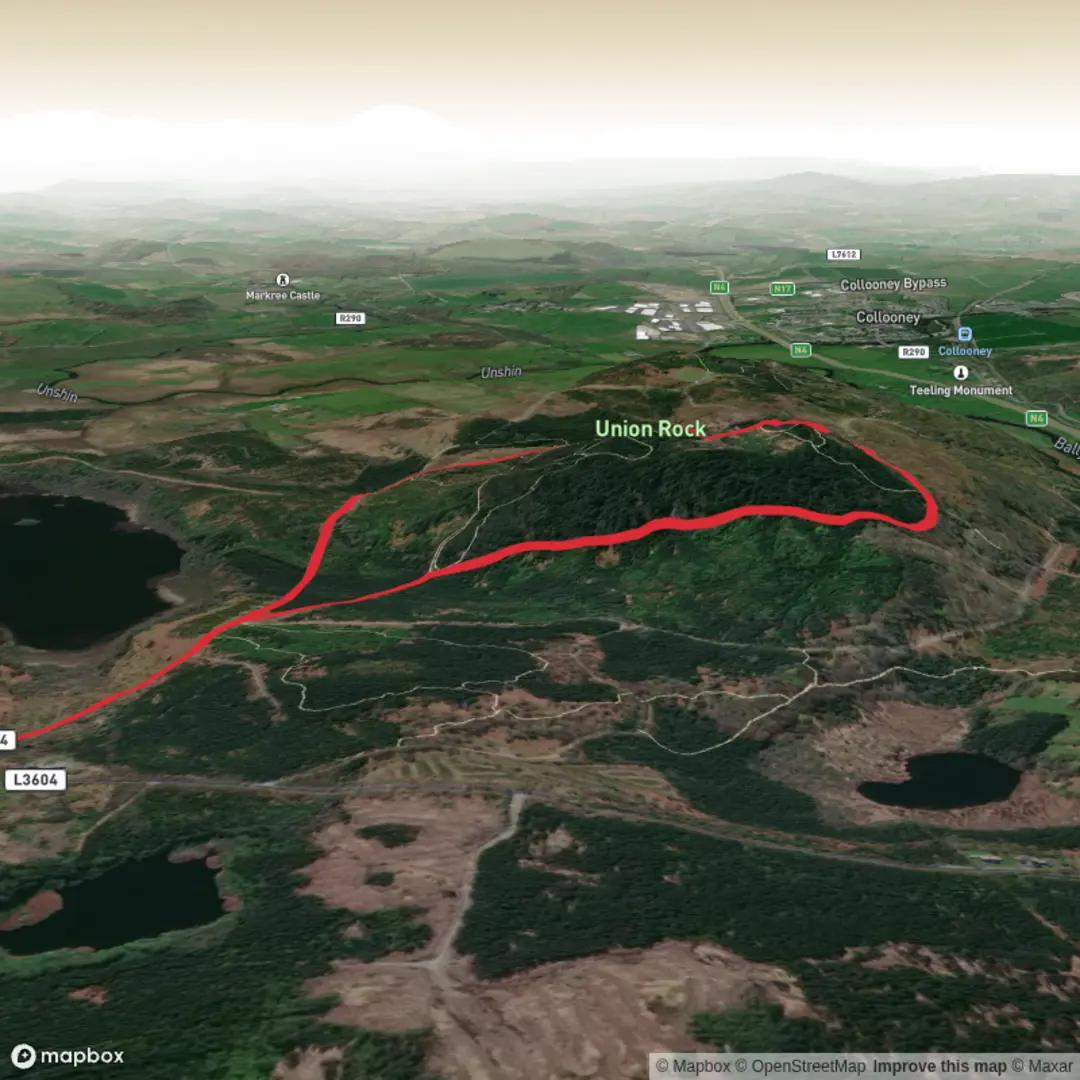 An image depicting the trail Union Rock Trail - Sligo and its surrounding area.