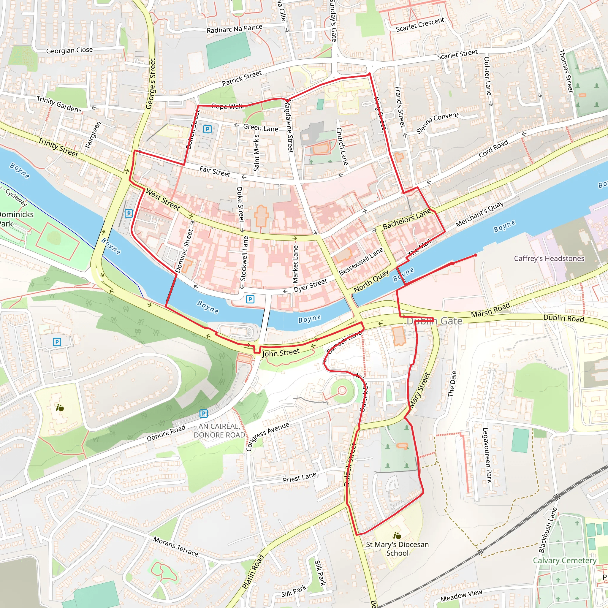 Drogheda Walls Walk mobile static map