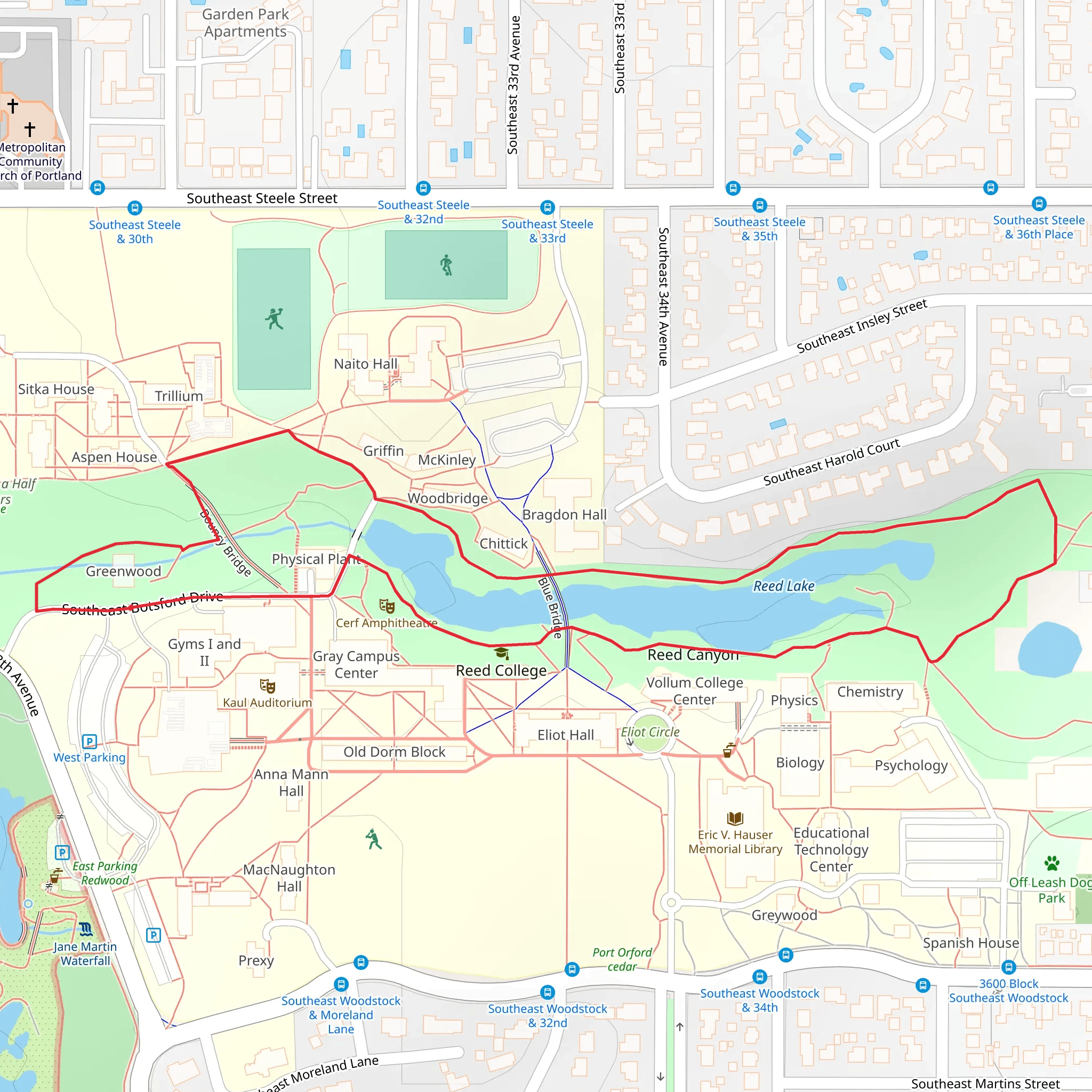 Reed Lake Loop mobile static map
