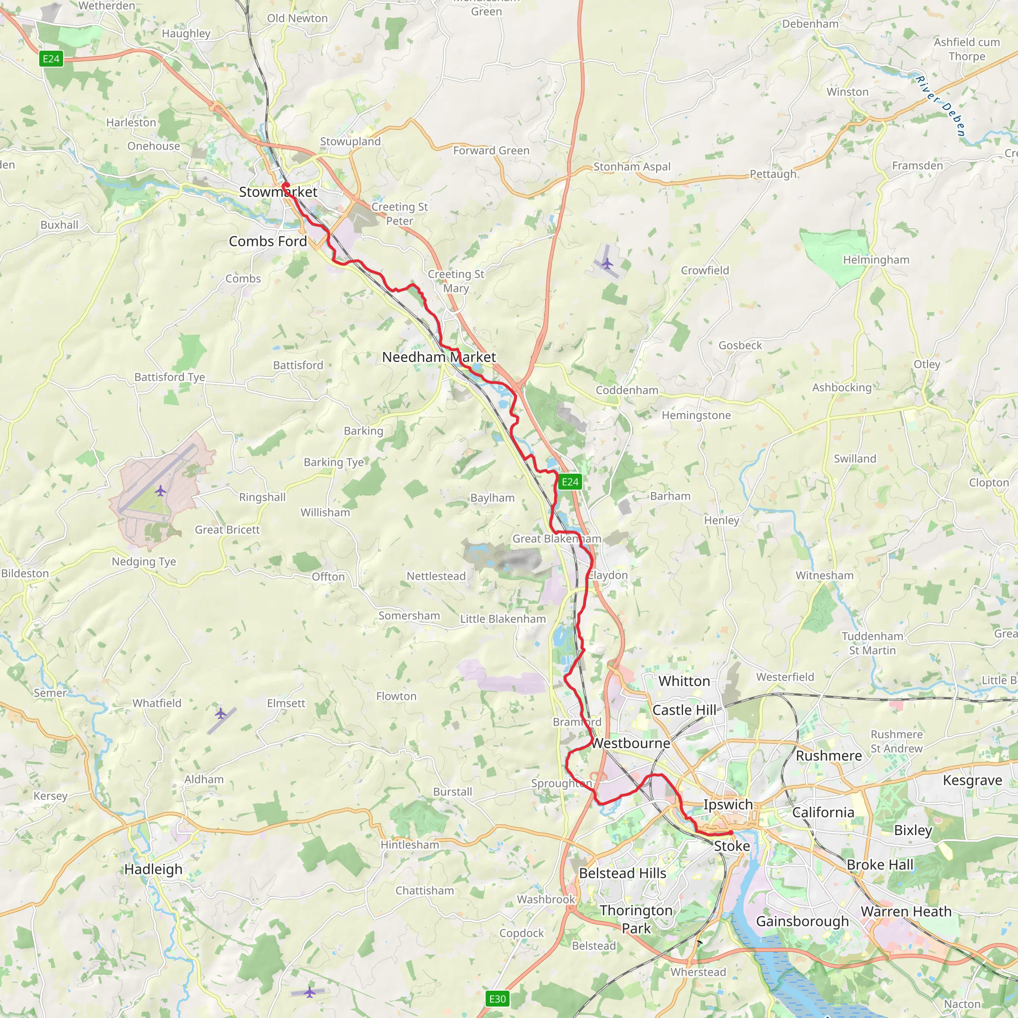 Gipping Valley River Path mobile static map