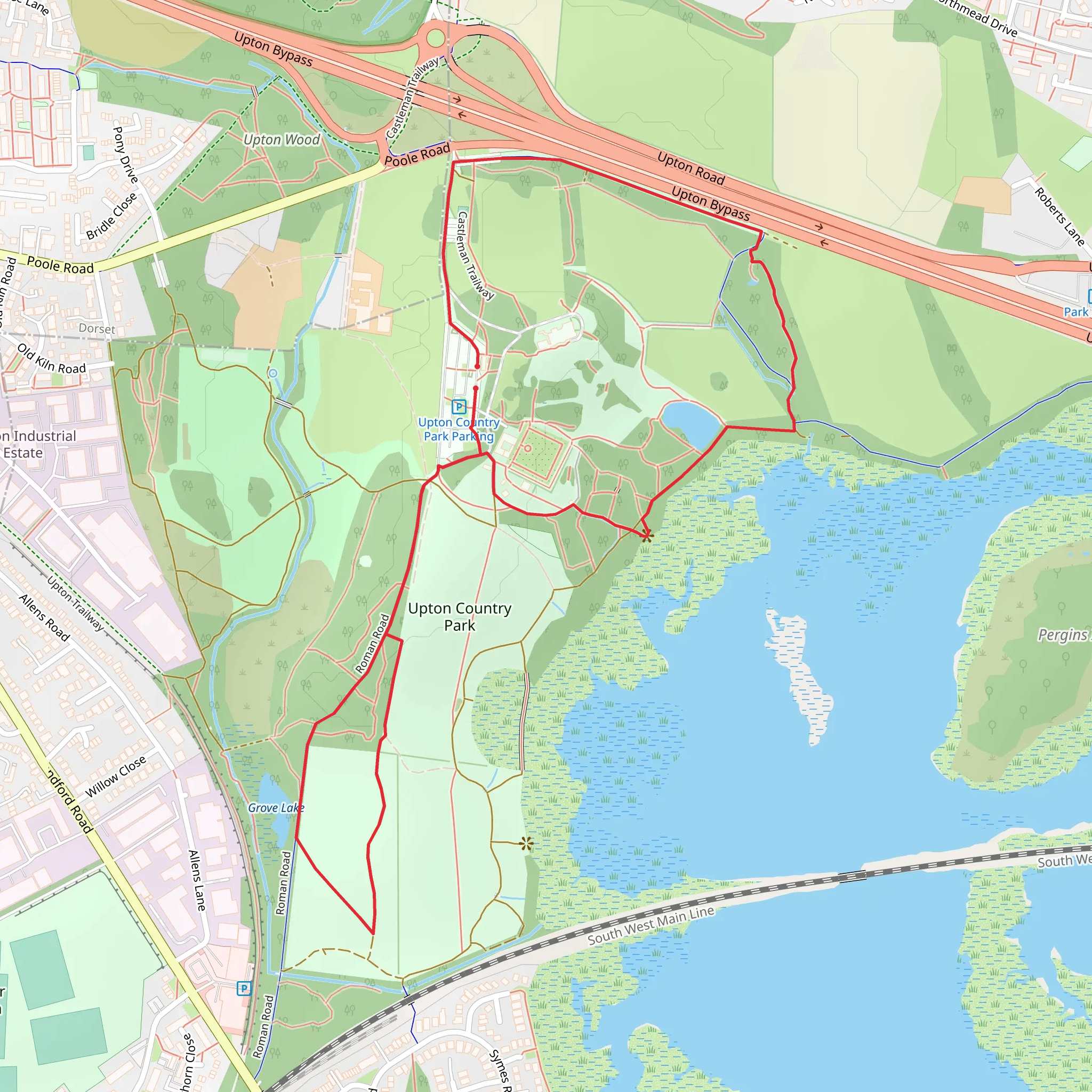 Upton Country Park Loop mobile static map