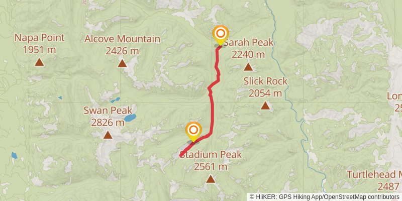 Trickle Creek via Gorge Creek Trail stage 2 Map