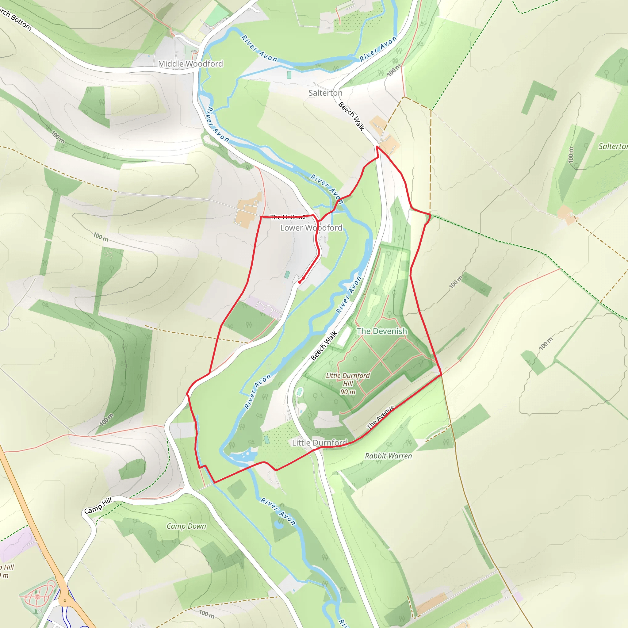 The Devenish Nature Reserve and Little Durnford Hill mobile static map
