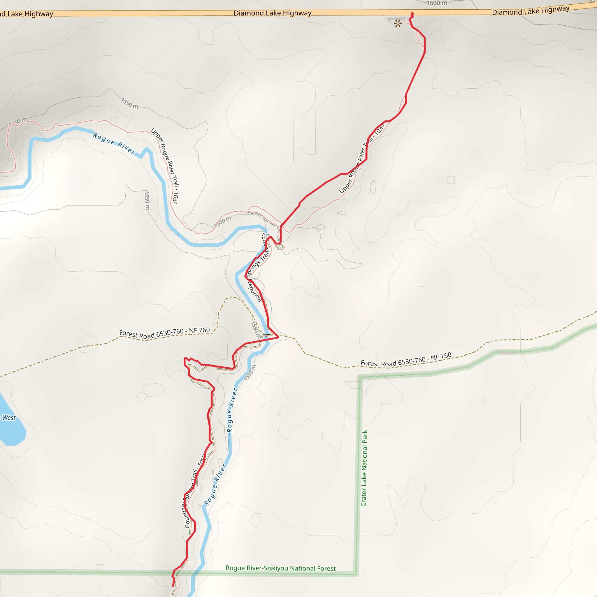 Boundary Springs Trail mobile static map