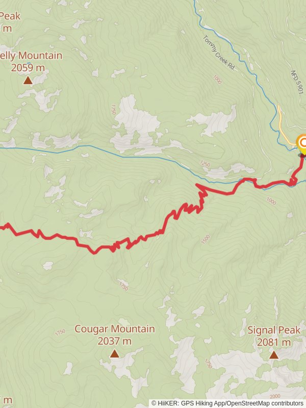 Middle Tommy Trail mobile static map