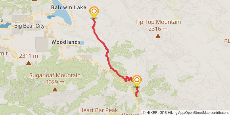 Onyx Peak via Pacific Crest Trail stage 2 Map