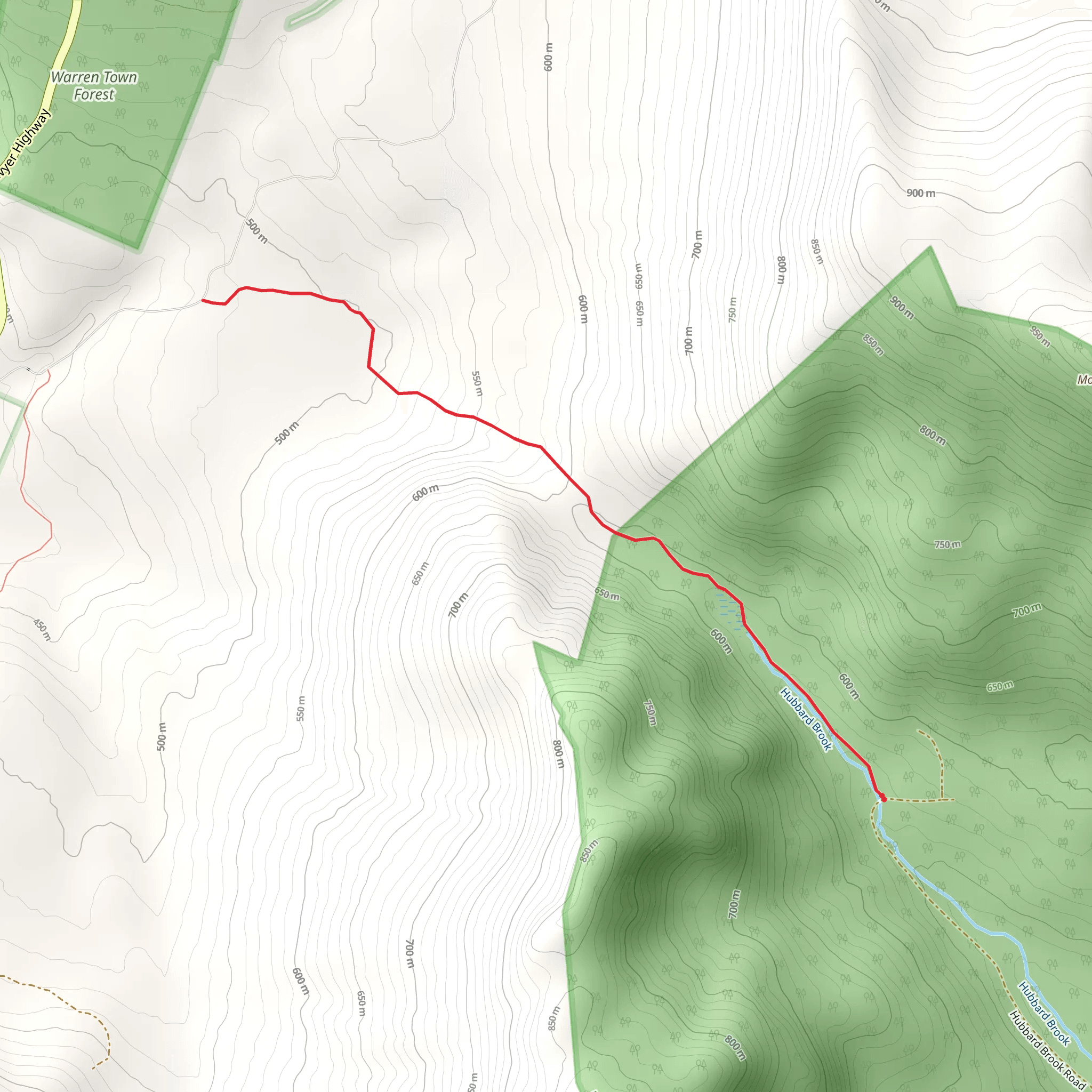Hubbard Brook Trail mobile static map
