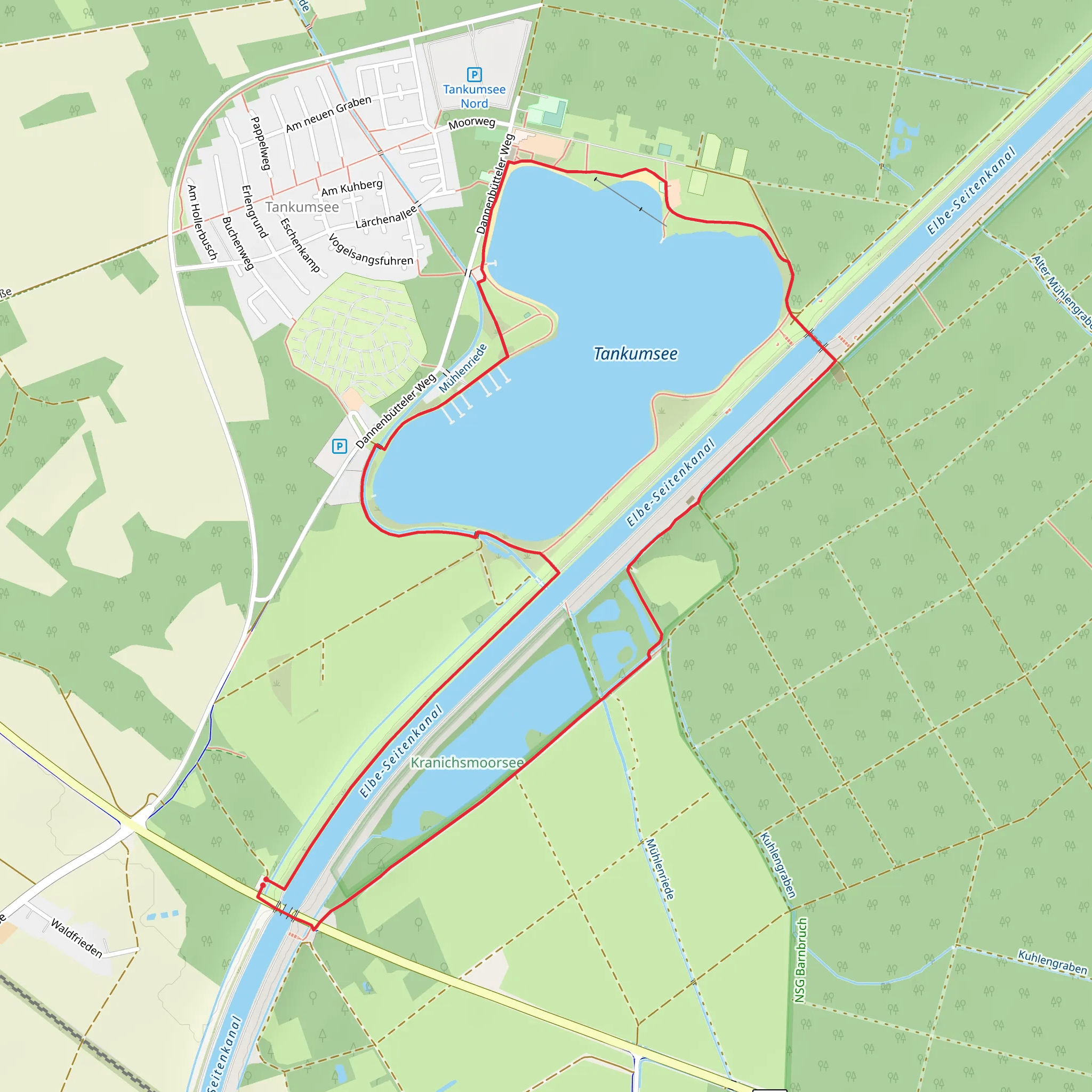 Kranichsmoorsee and Tankumsee Loop mobile static map