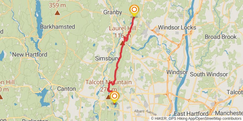 Metacomet Trail stage 2 Map
