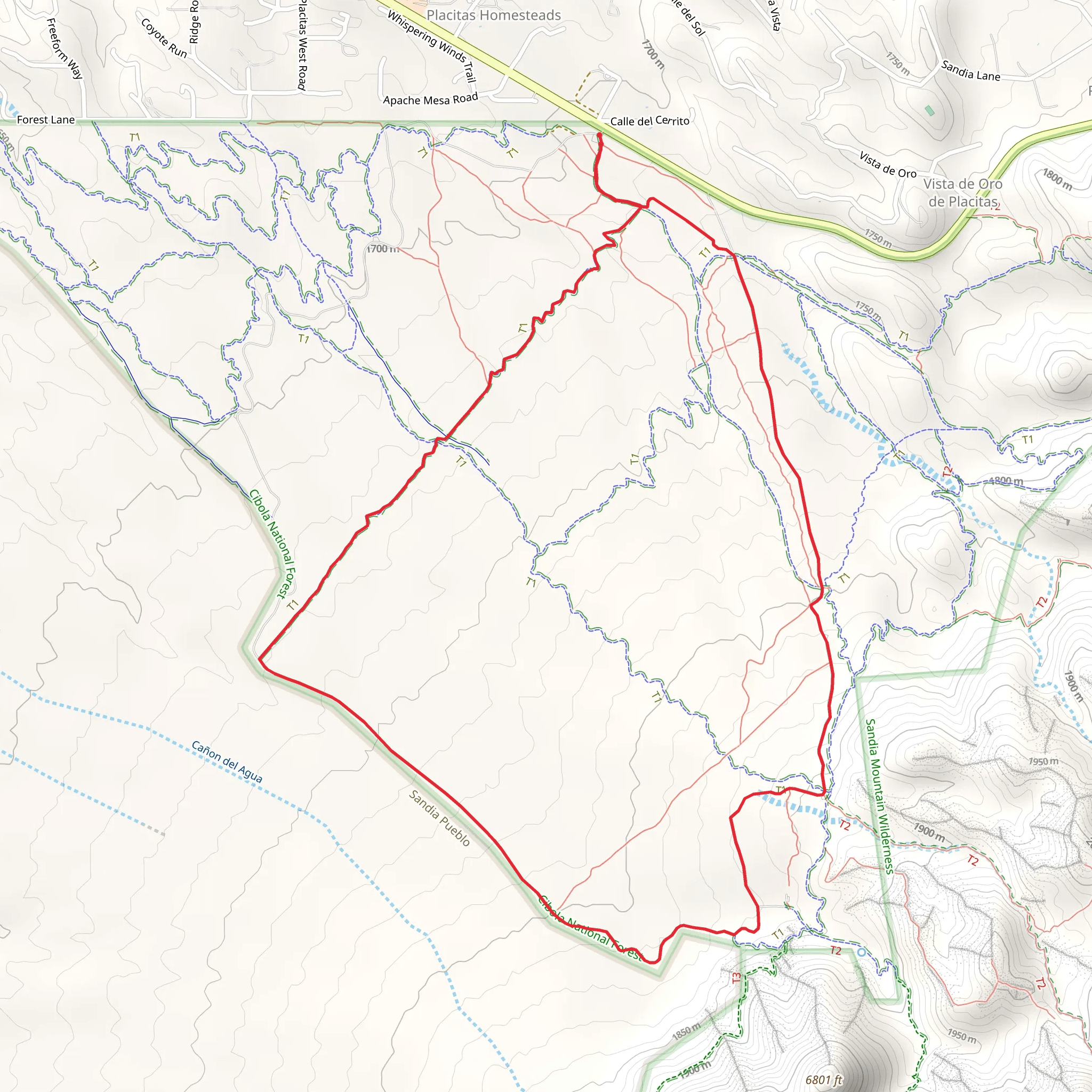 Placitas Loop mobile static map