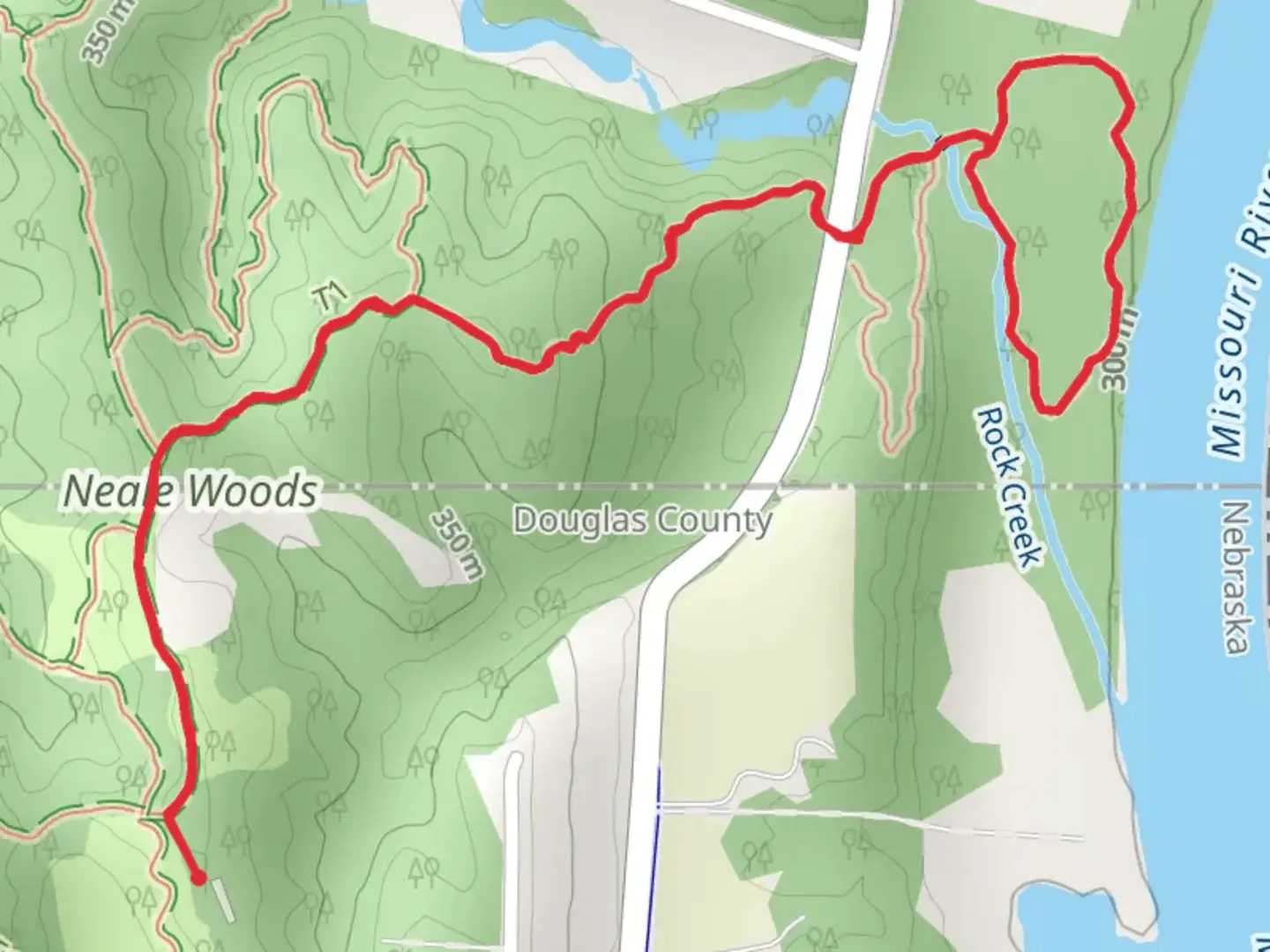 An image depicting the trail MIssouri River Ecology Loop via Neale Trail and its surrounding area.