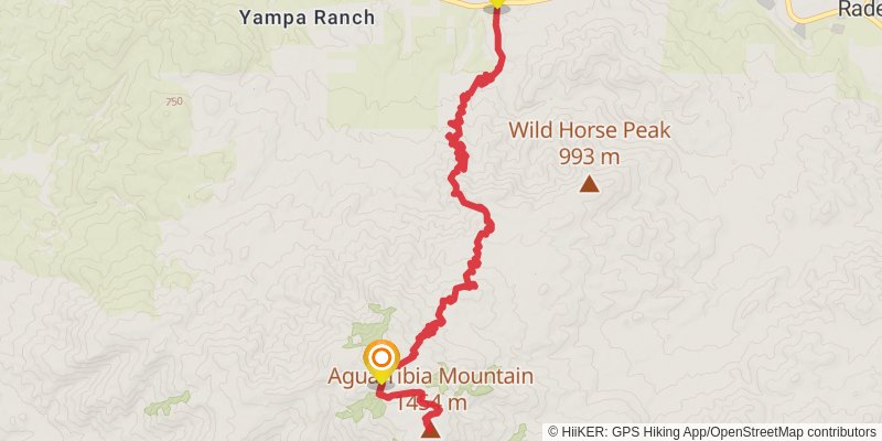 Agua Tibia Mountain via Dripping Springs Trail stage 2 Map