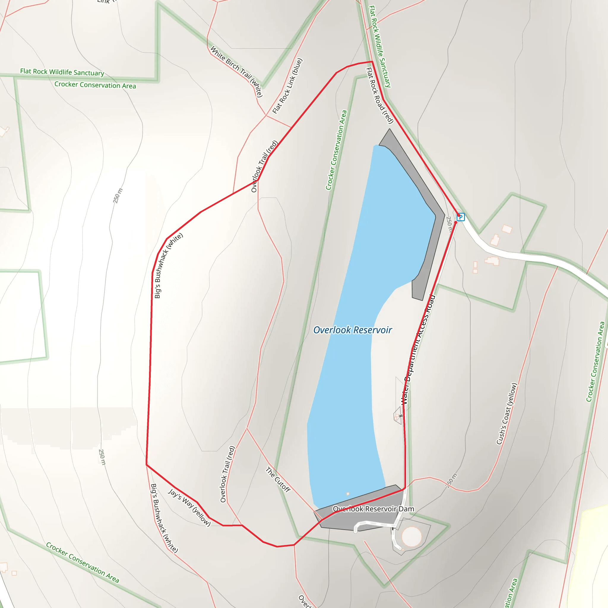 Overlook Reservoir Loop Trail mobile static map