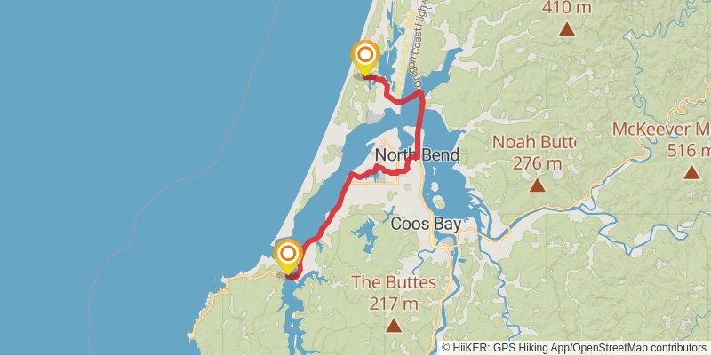 Oregon Coast Trail stage 23 Map