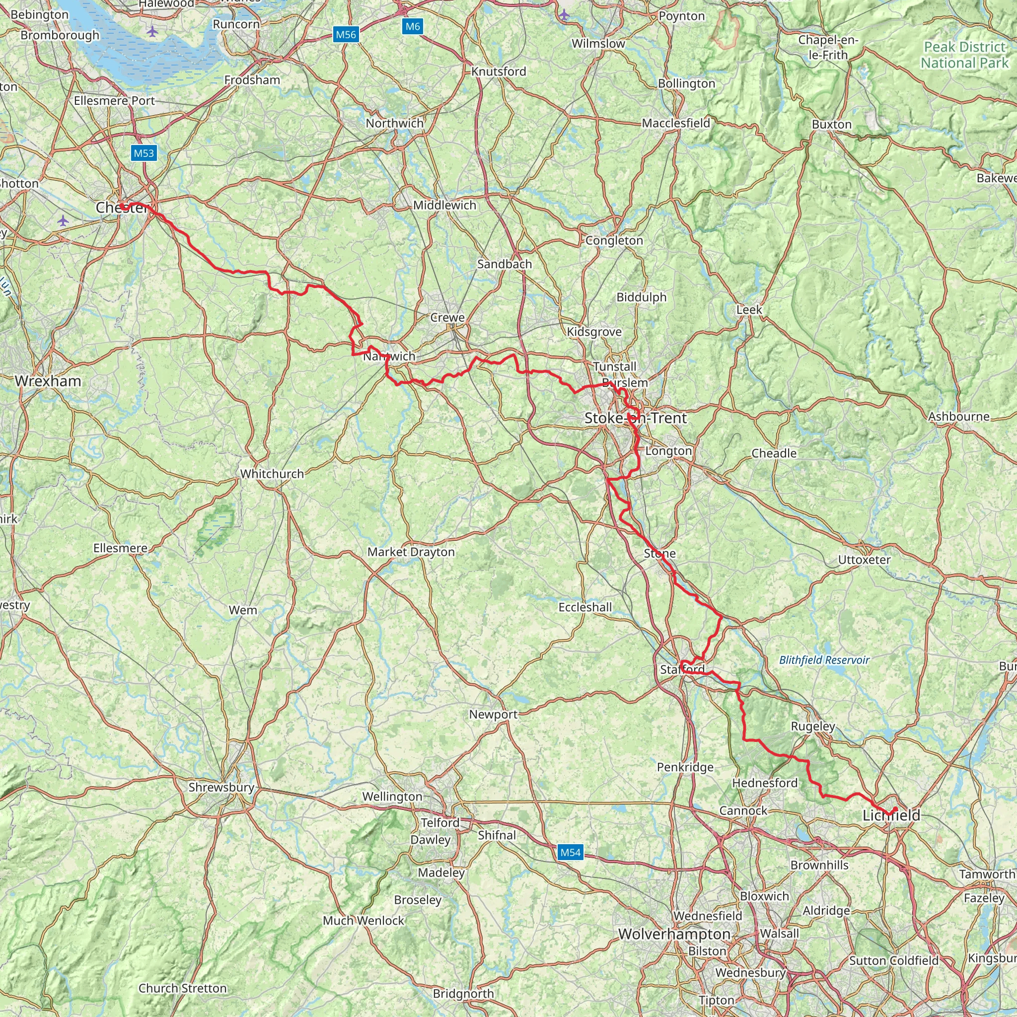 Two Saints Way mobile static map