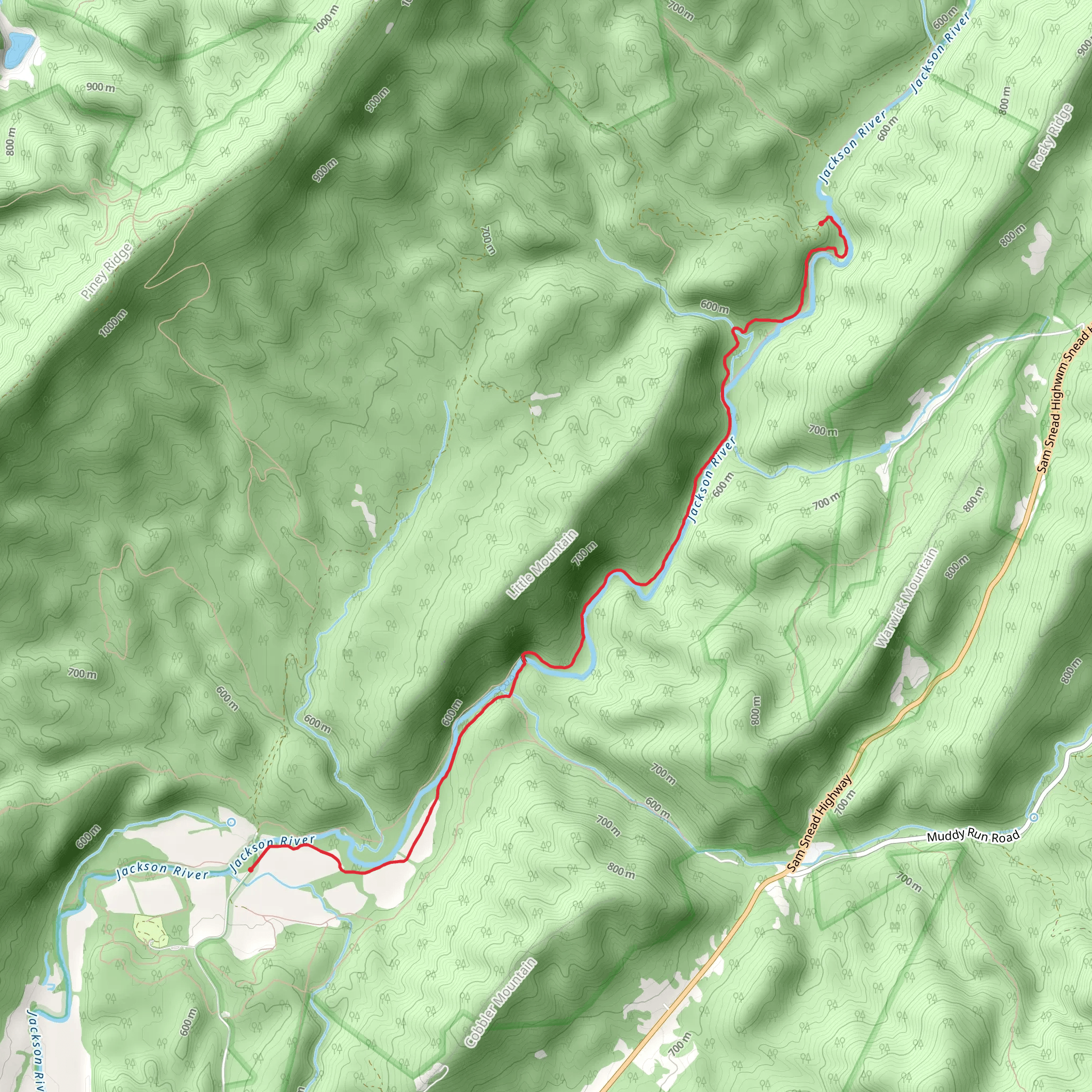 Hidden Valley Trail mobile static map