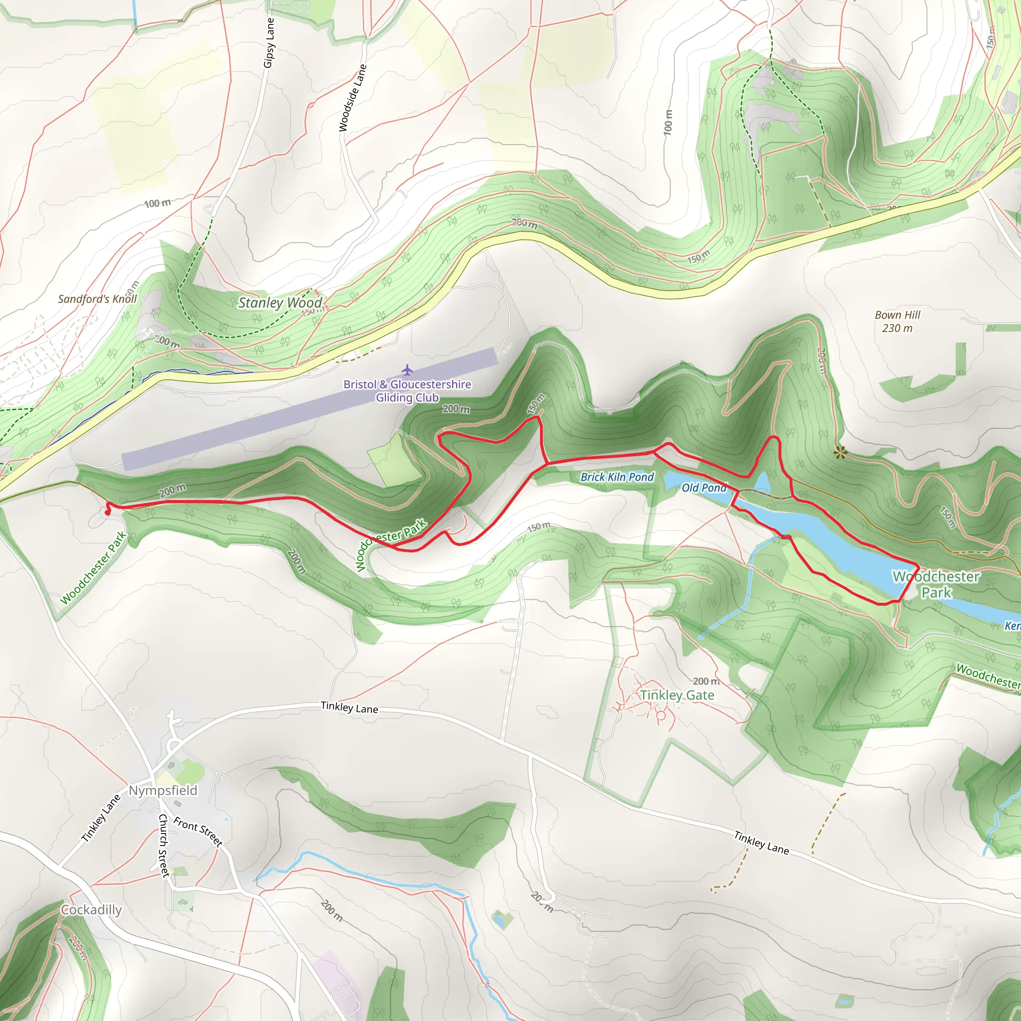 Woodchester Mansion and woodland walk mobile static map