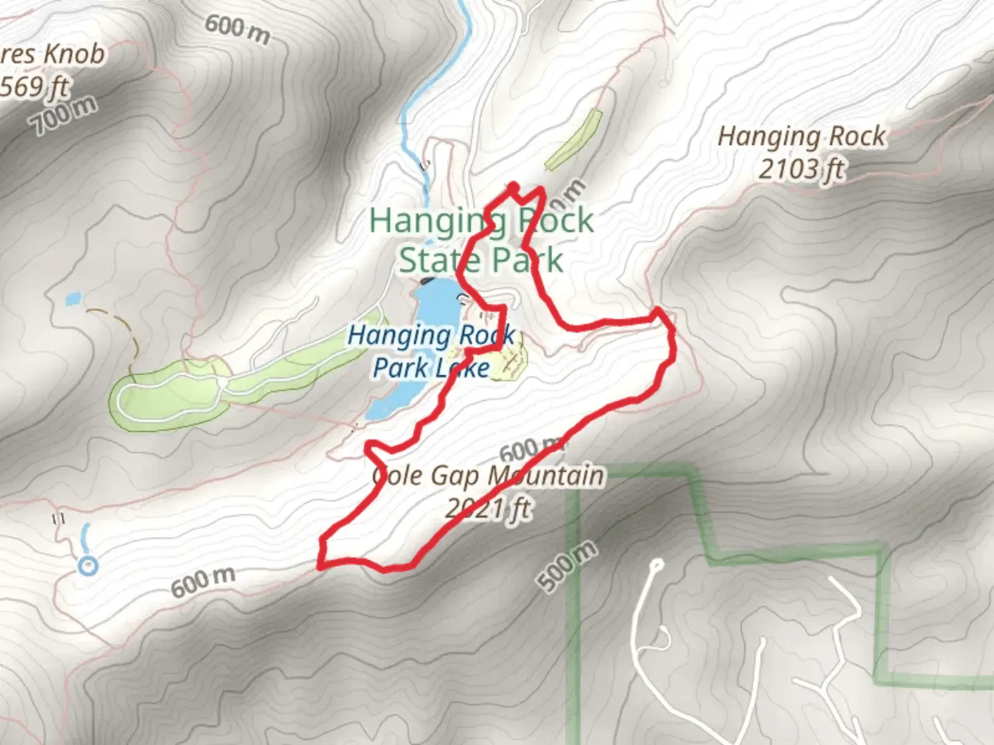 An image depicting the trail Cole Gap Mountain via Wolf Rock Trail and its surrounding area.