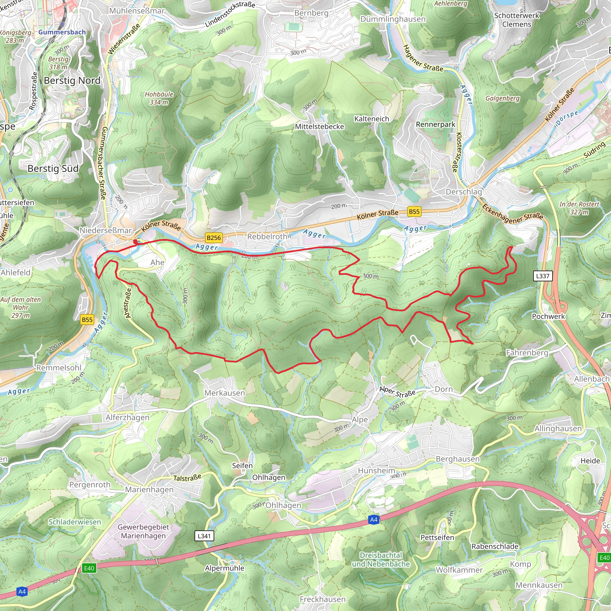 Alleenradweg Aggertalbahn Loop mobile static map