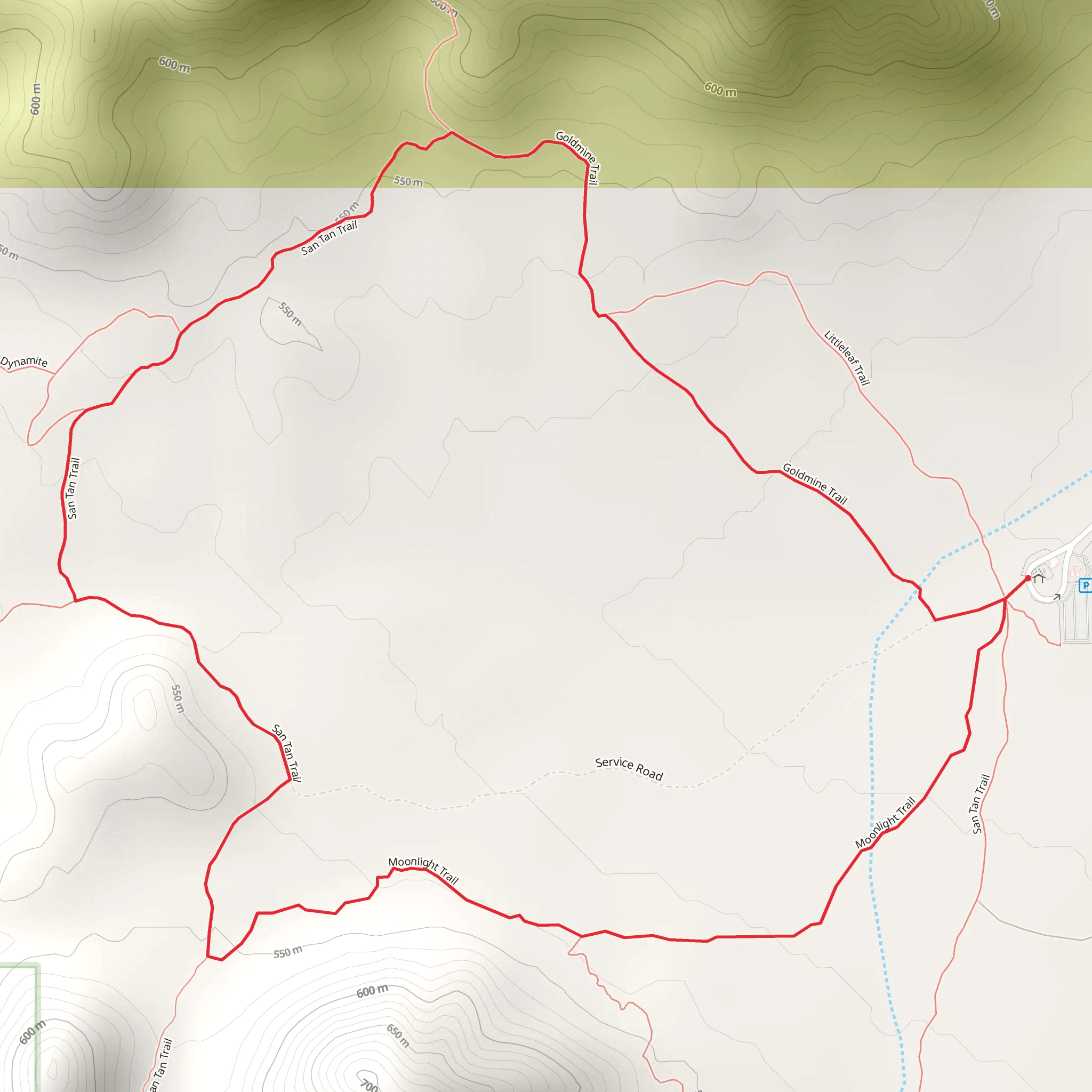 Goldmine - San Tan - Moonlight Loop Trail mobile static map