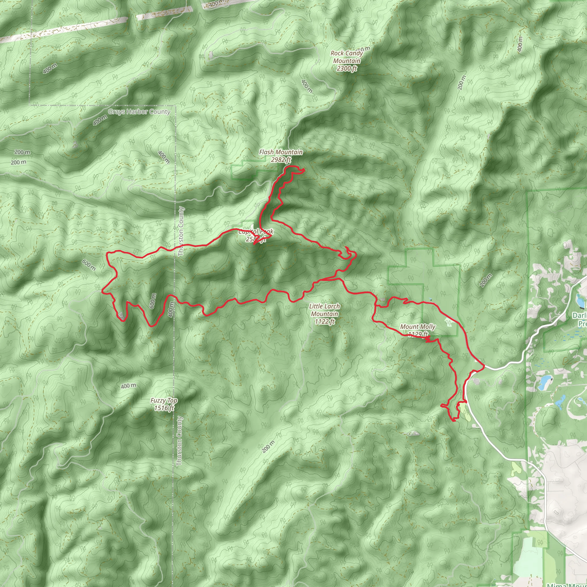 Mount Molly and Capitol Peak via Waddell Basin WestLoop mobile static map
