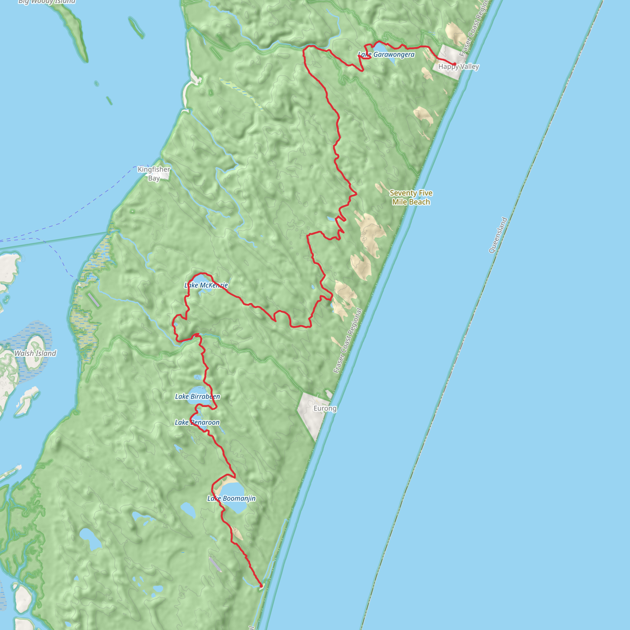 Fraser Island Great Walk mobile static map