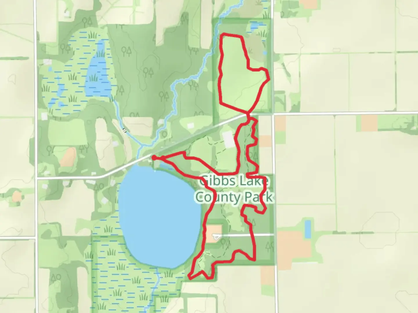 An image depicting the trail Gibbs Lake Eastside Loop and its surrounding area.