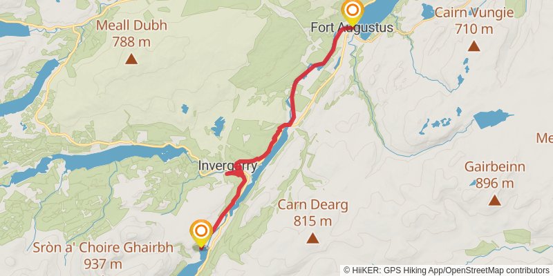 Great Glen Way stage 3 Map