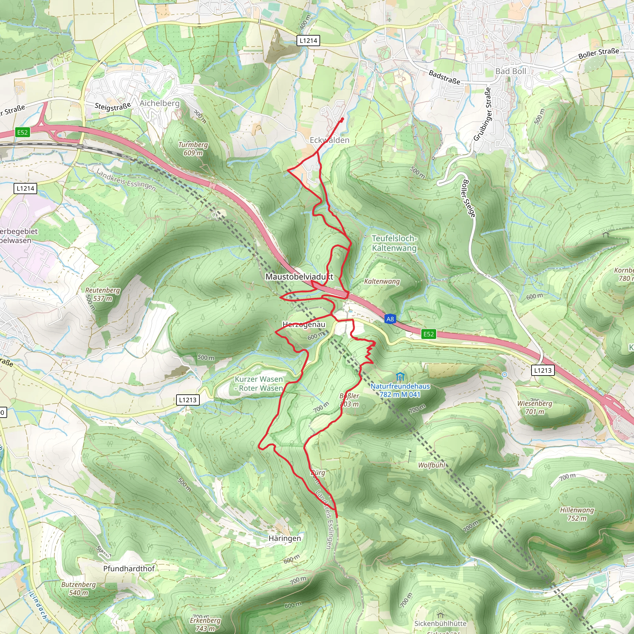 Boßler Runde and Weilheim Rundweg mobile static map