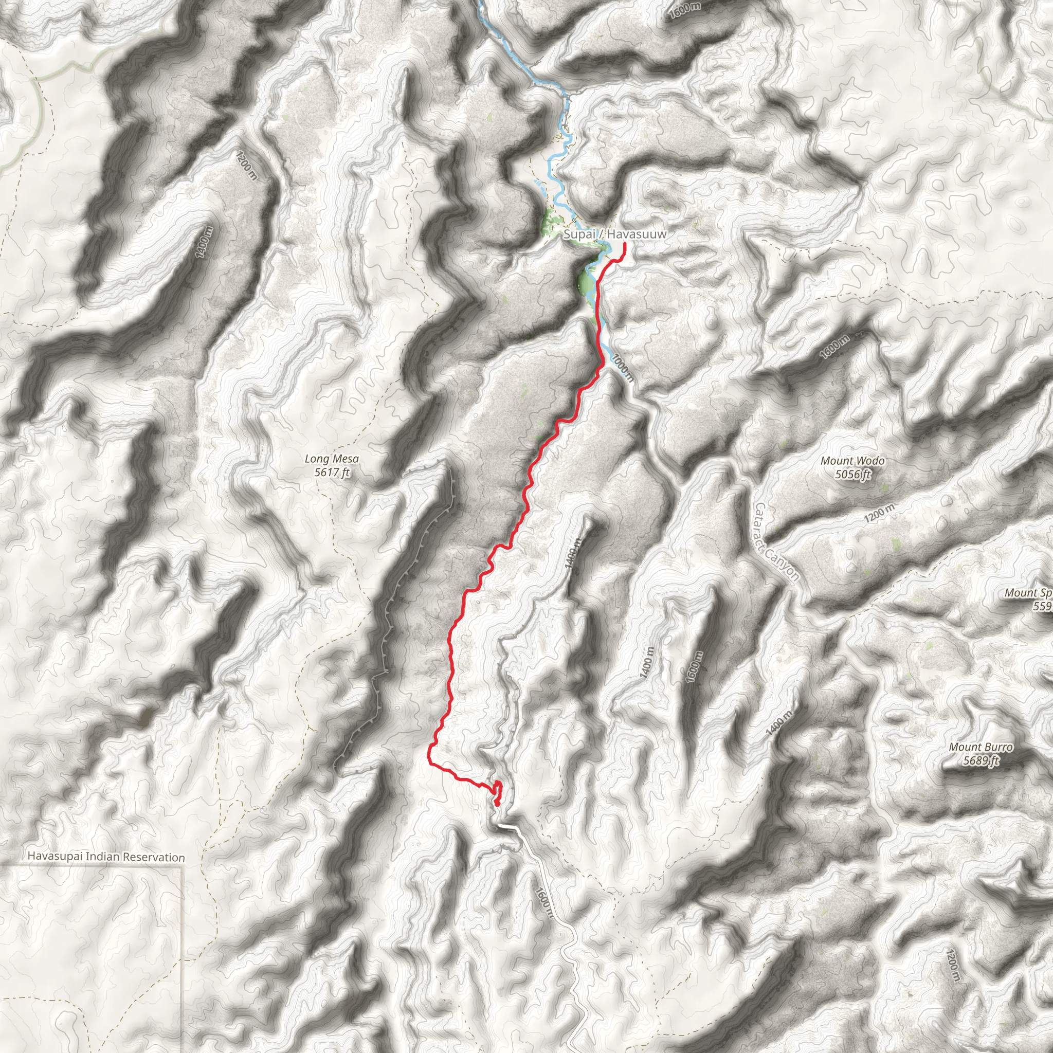 Havasupai Trail mobile static map