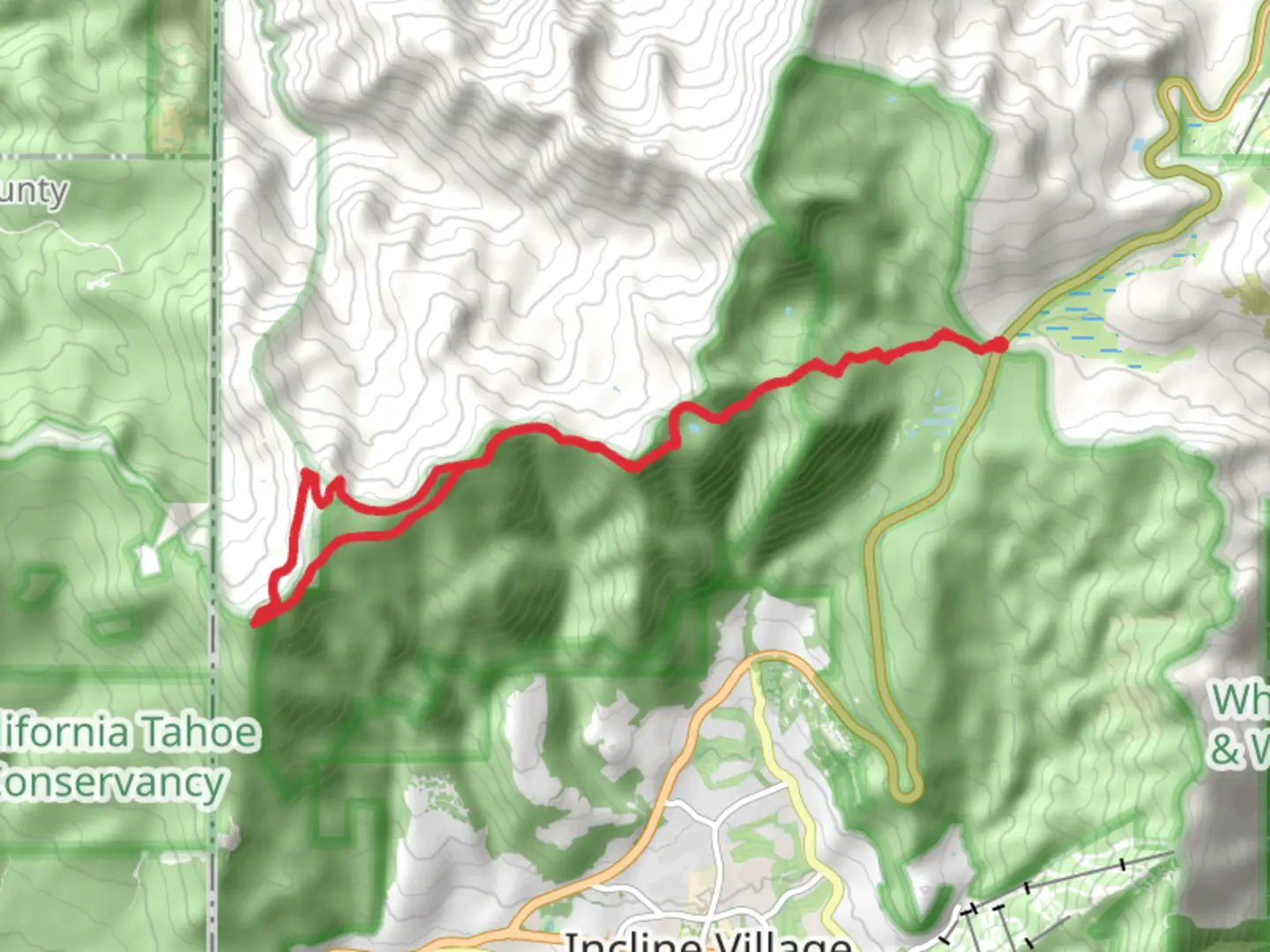 An image depicting the trail Tahoe Rim, Mount Baldy, Rifle Peak, Rose Knob Loop Trail and its surrounding area.