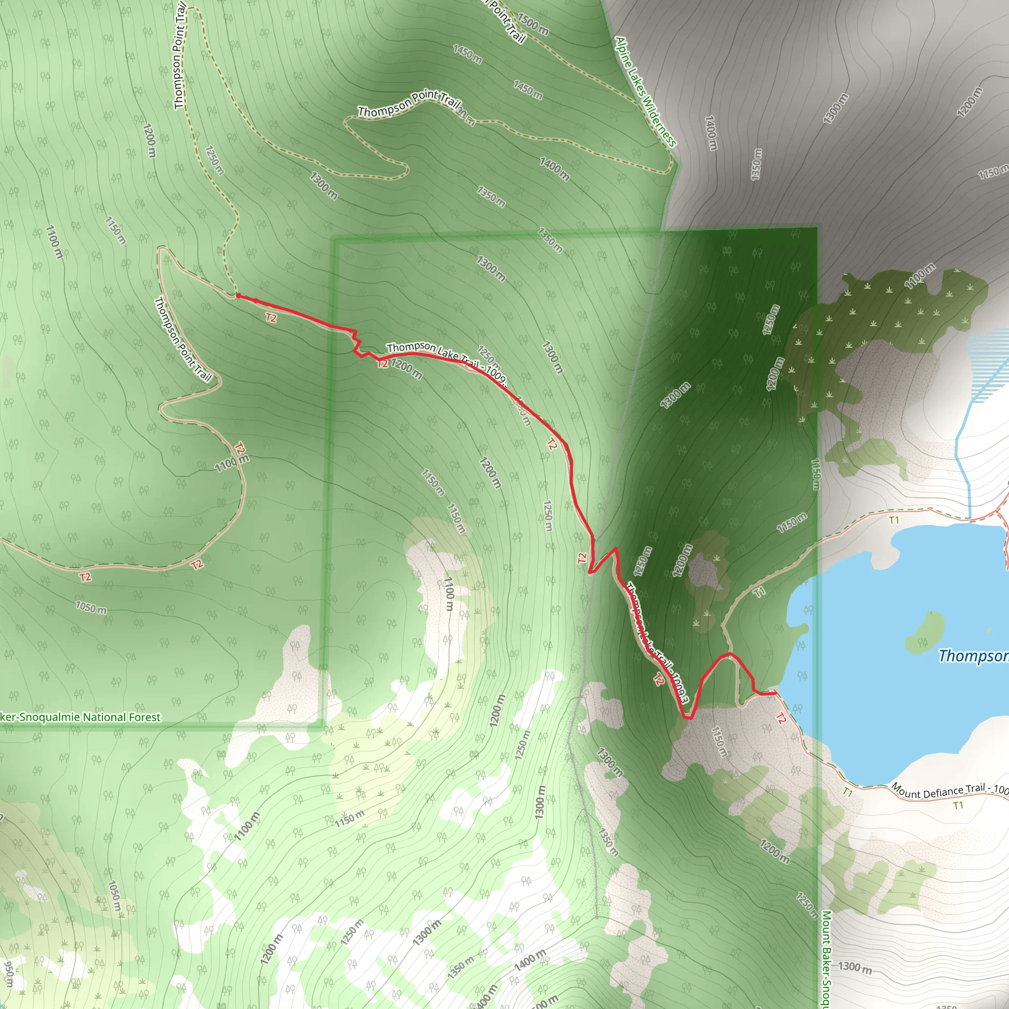Thompson Lake Trail mobile static map