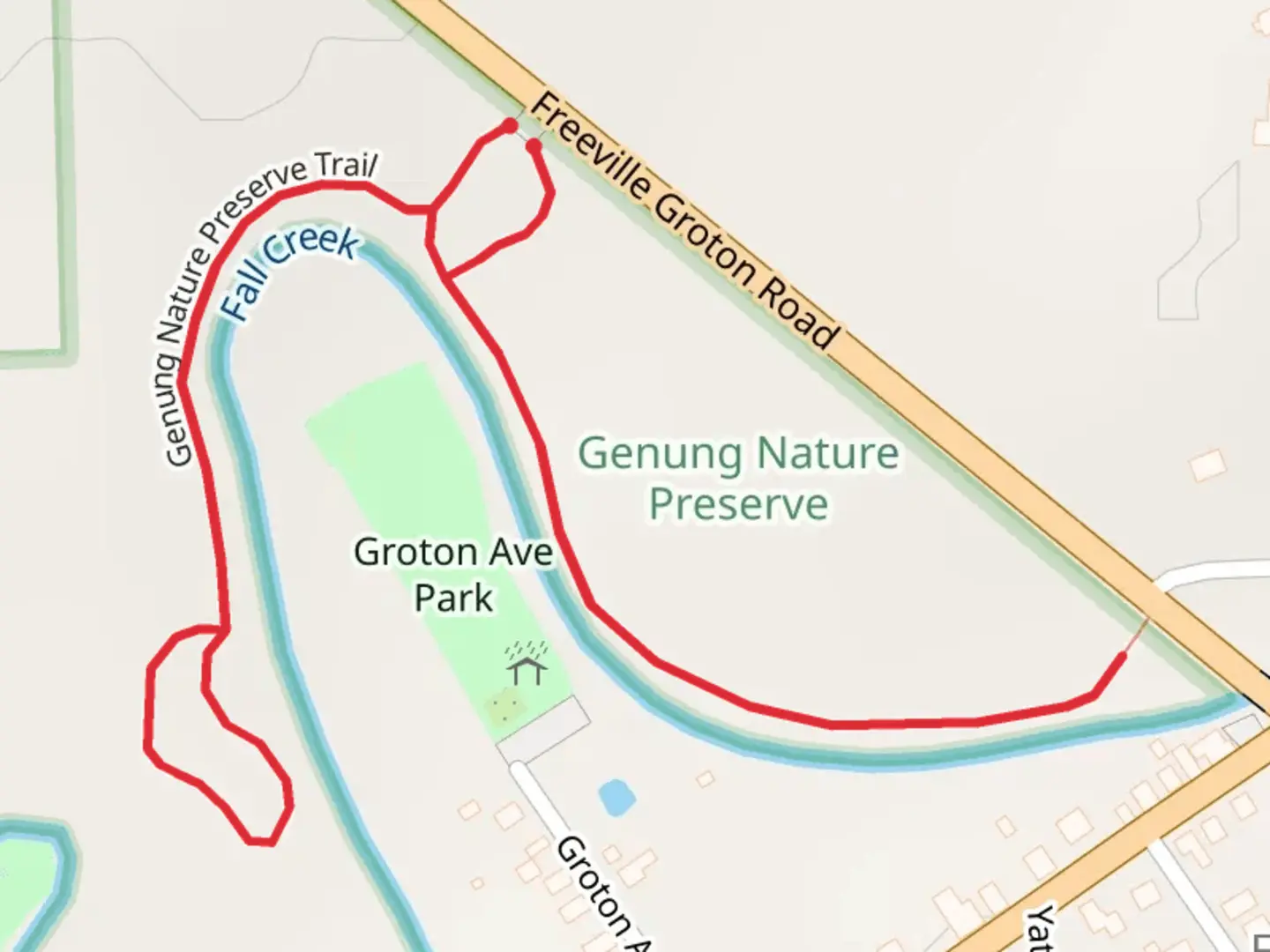 An image depicting the trail Genung Nature Preserve Trail and its surrounding area.