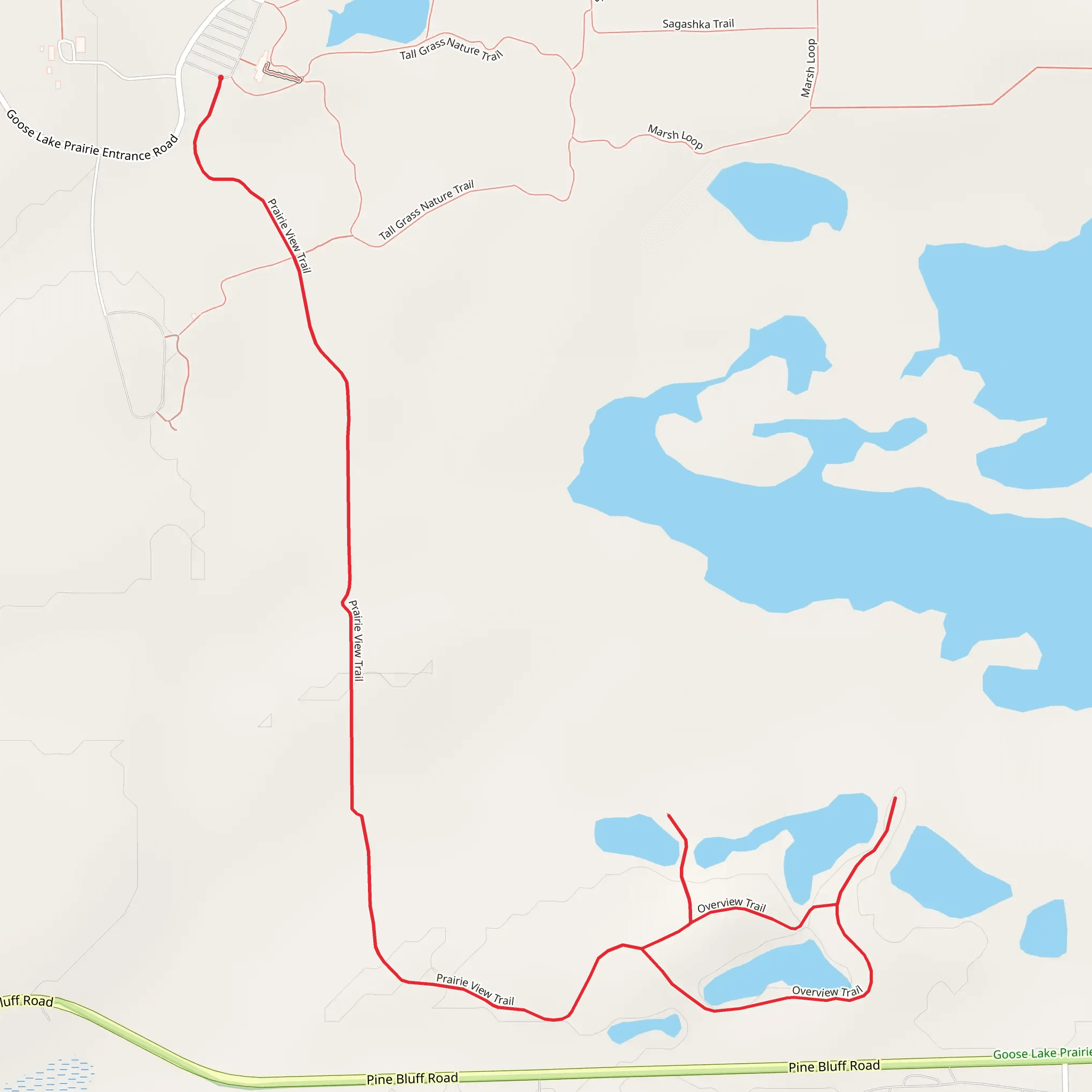 Prairie View Trail and Overview Trail mobile static map