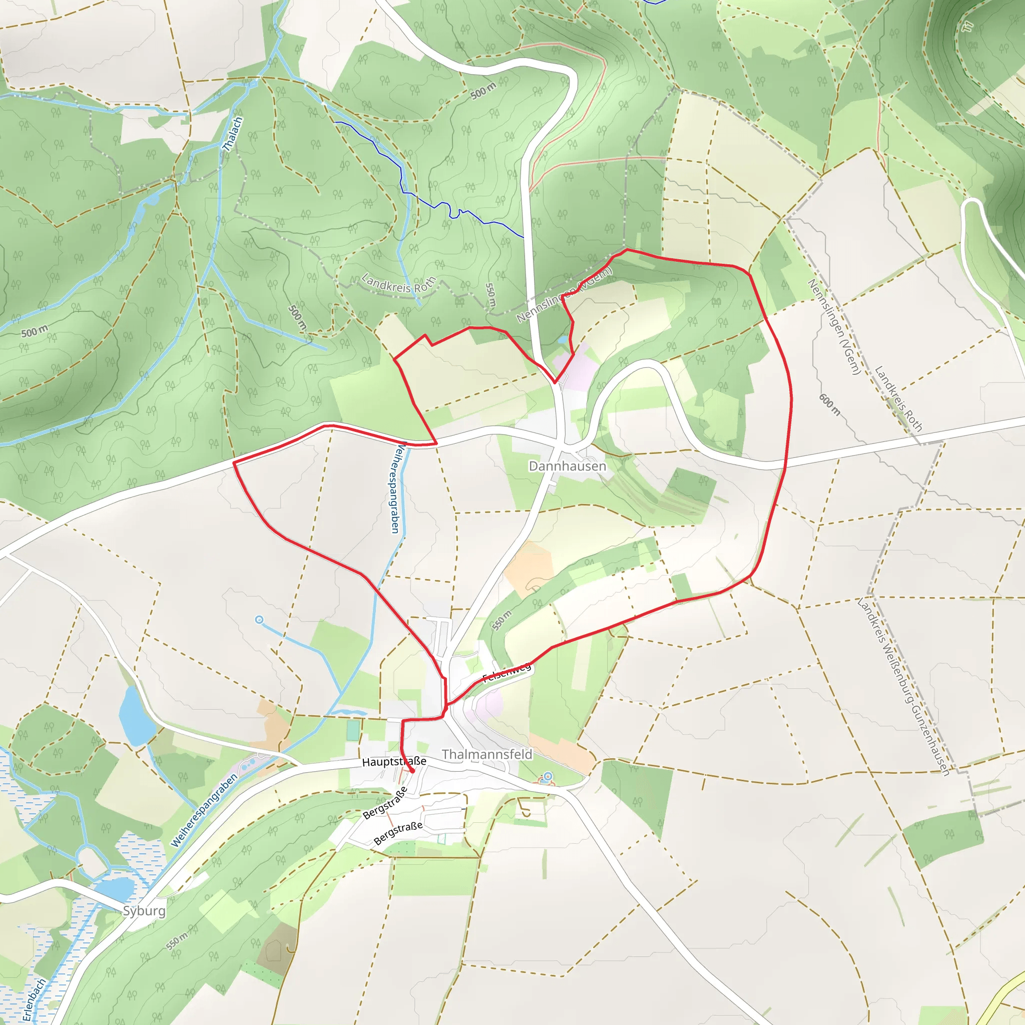 Rundweg Bergen 5 mobile static map