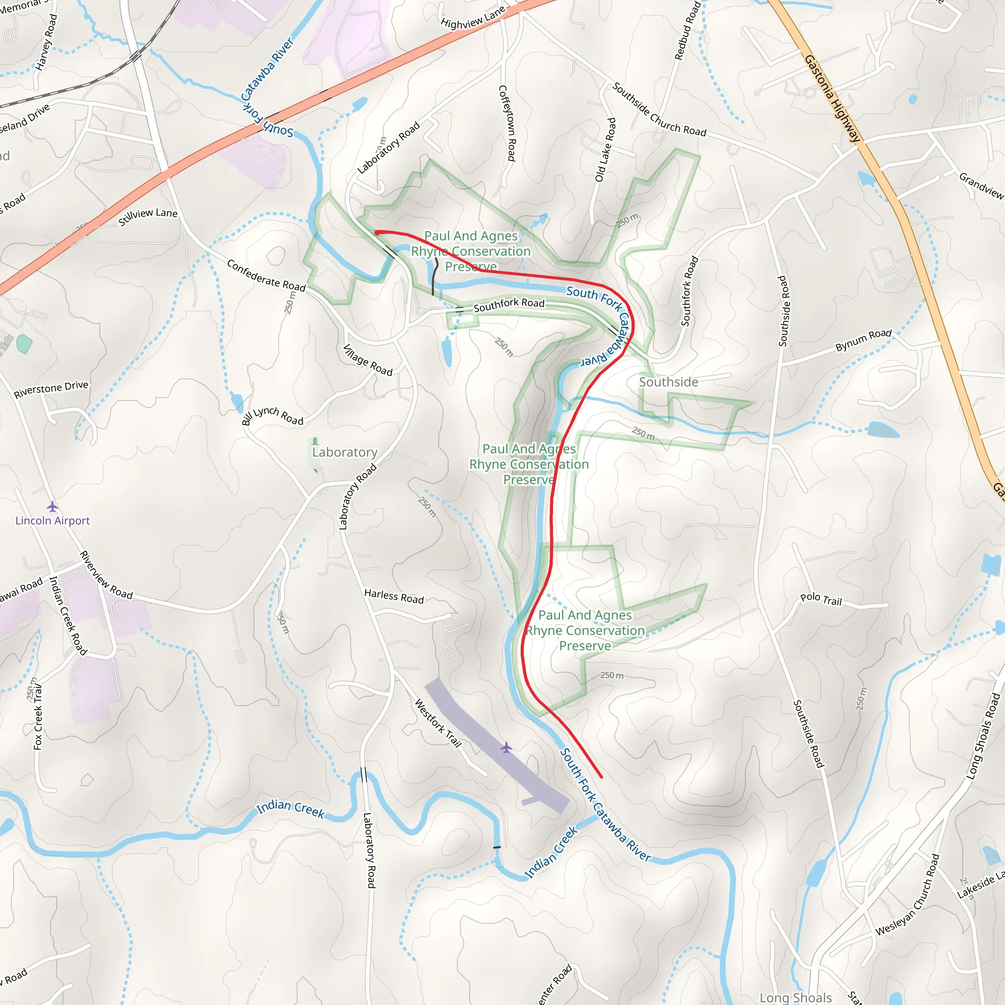 South Fork Rail Trail mobile static map