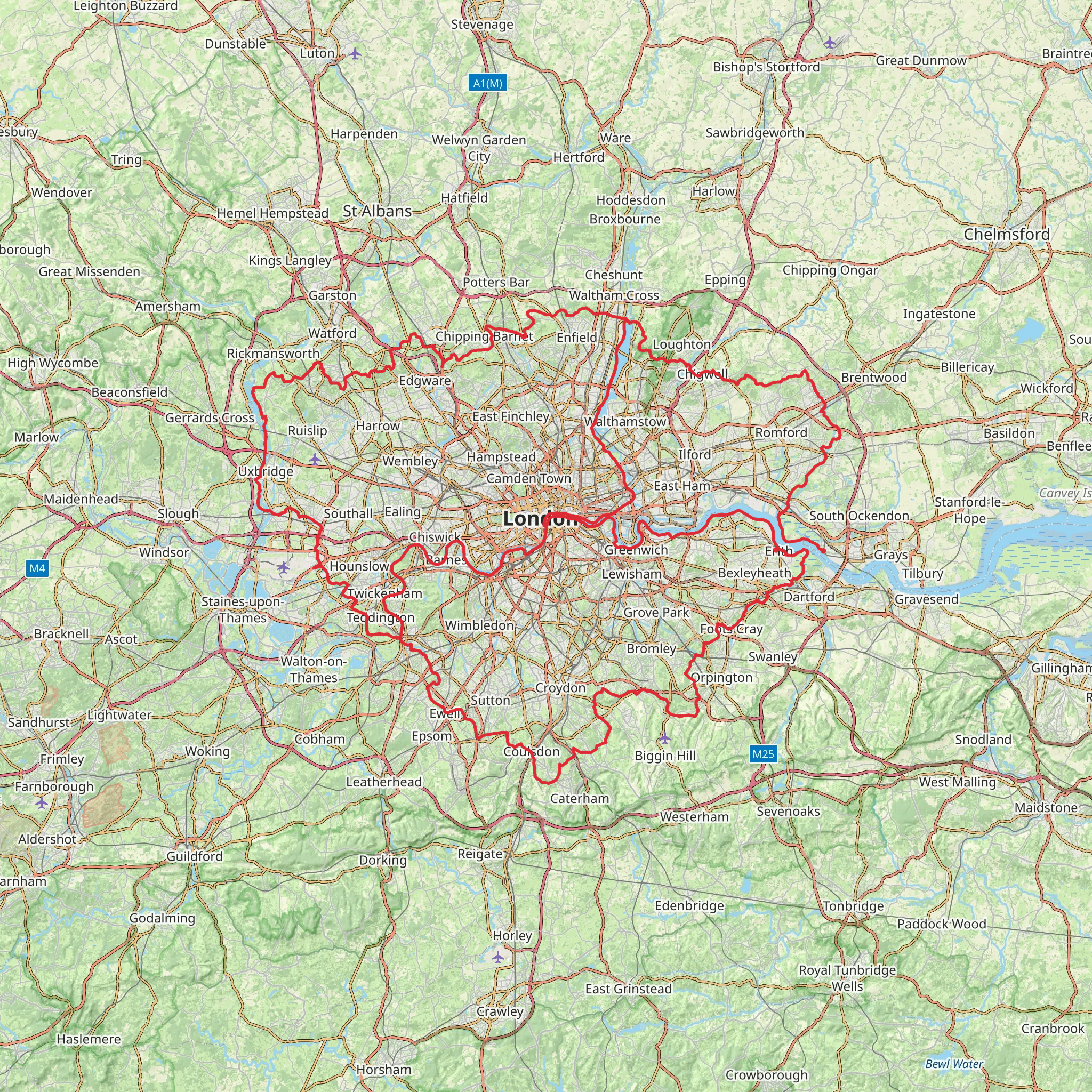 London Loop Trail mobile static map