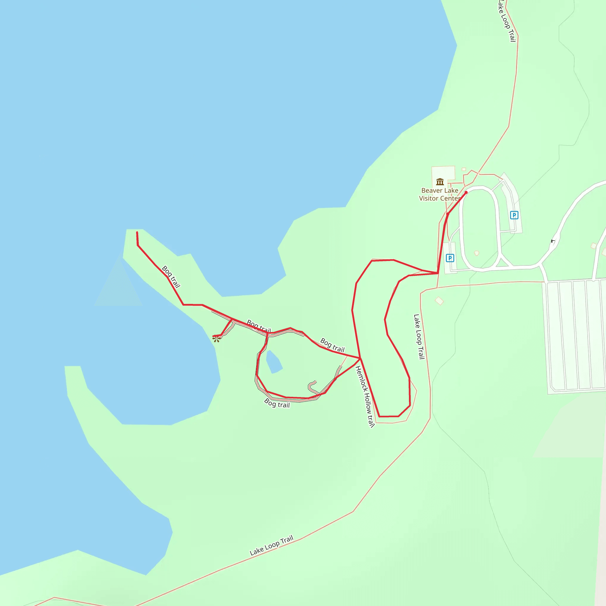 Hemlock Hollow Trail and Bog Trail Loop mobile static map
