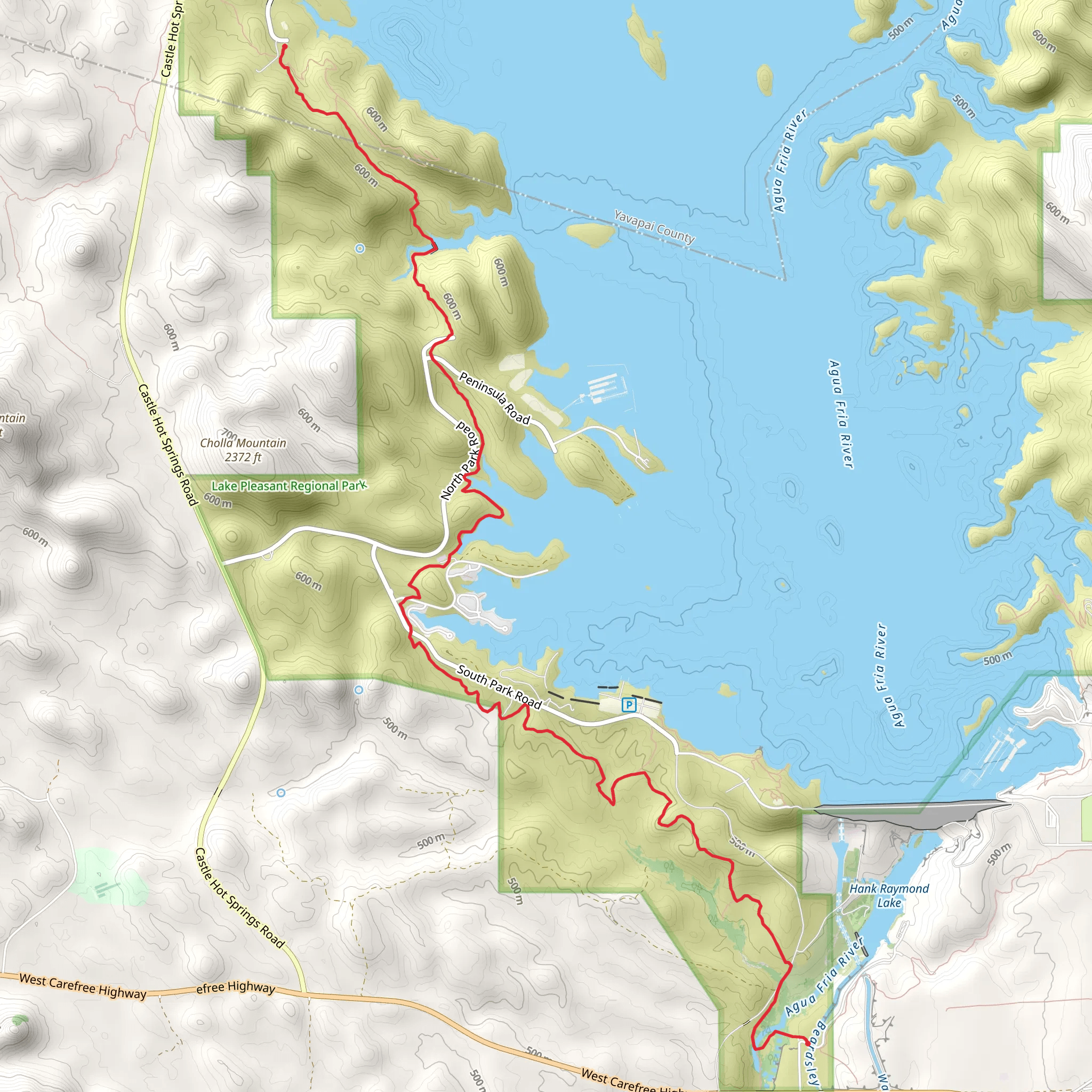 Maricopa Trail, Wild Burro Trail and Pipeline Canyon Trail mobile static map