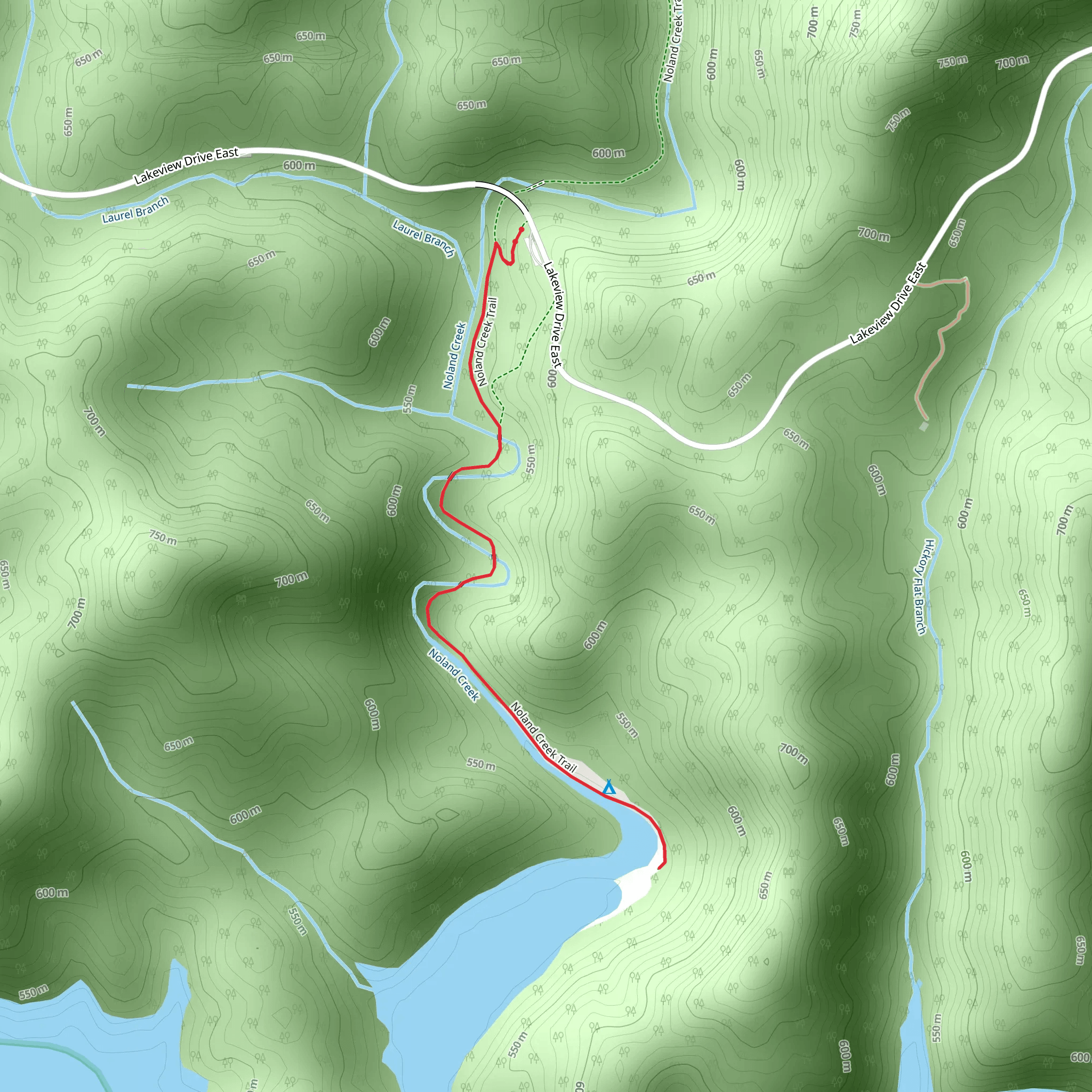 Noland Creek Trail - Lakeview Drive East mobile static map