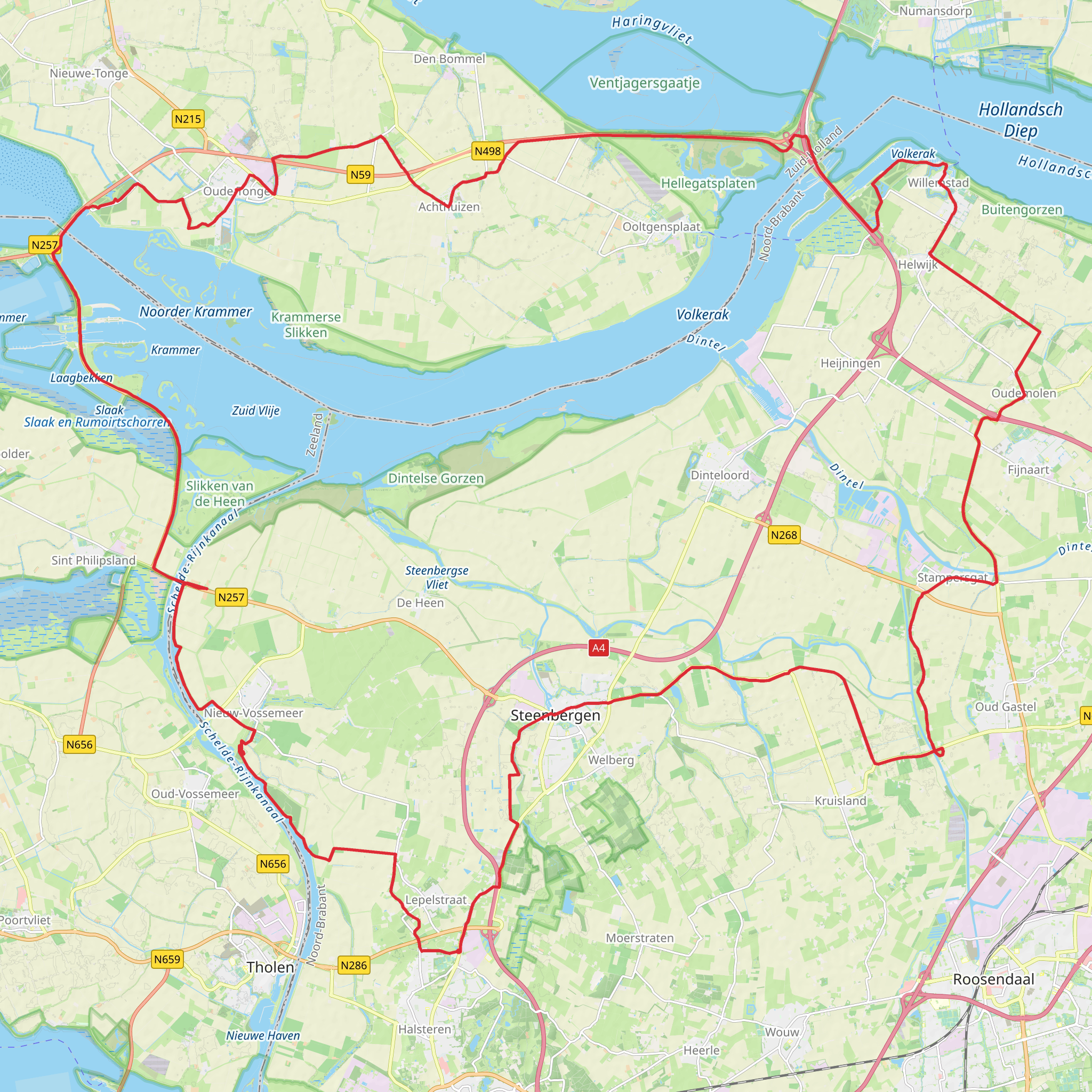 Oosterscheldpad, Maltaweg and Sleutelweg Loop mobile static map