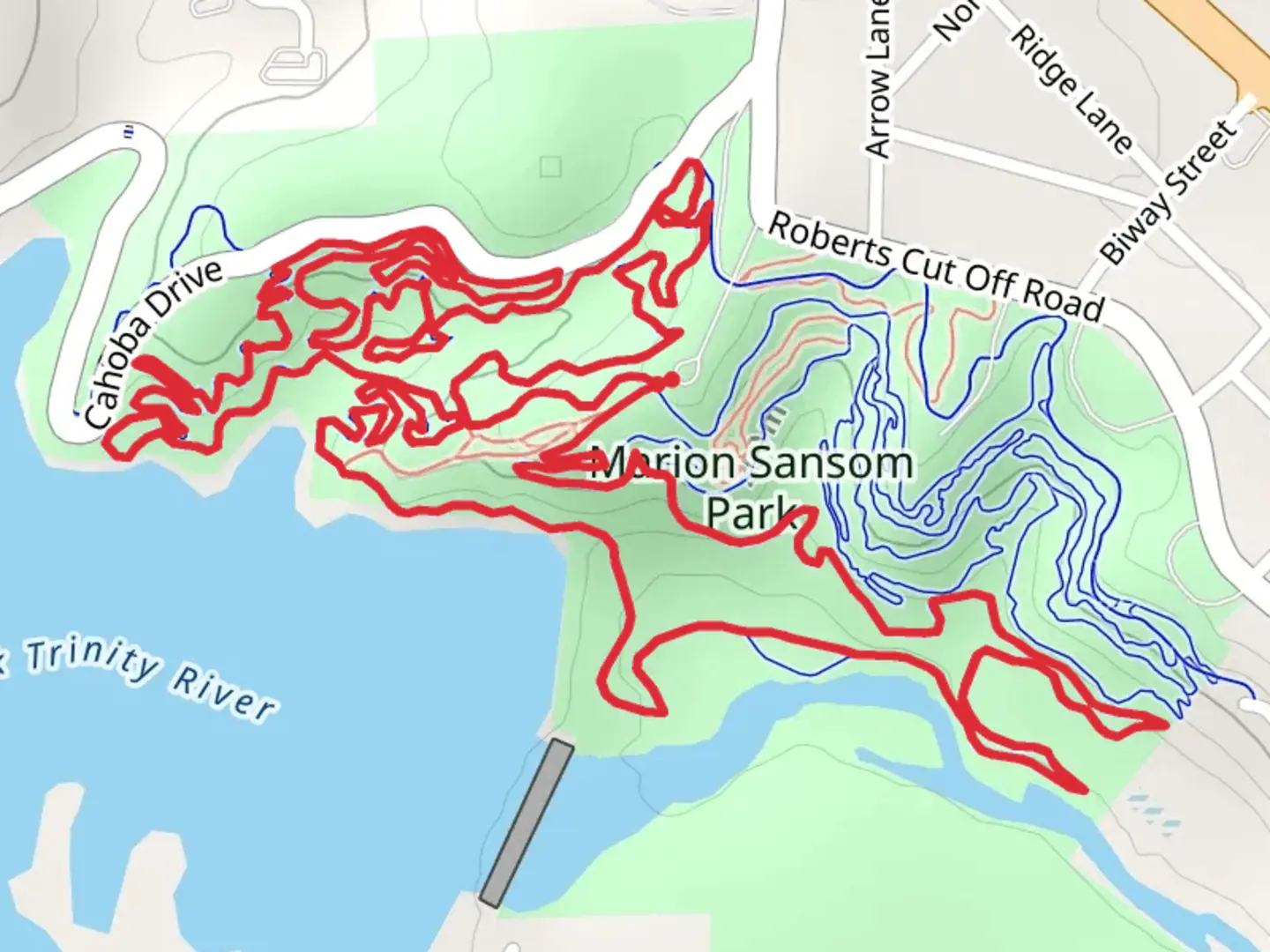 An image depicting the trail Lone Wolf and The Dam Loop and its surrounding area.