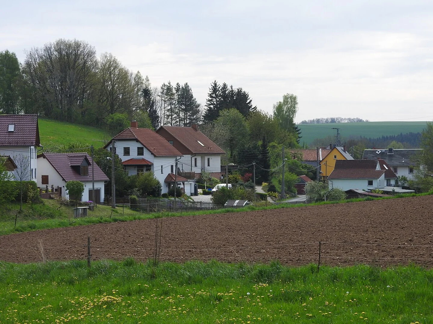 An image depicting the trail Endschütz to BergaWalk via River Weiße Elster and its surrounding area.