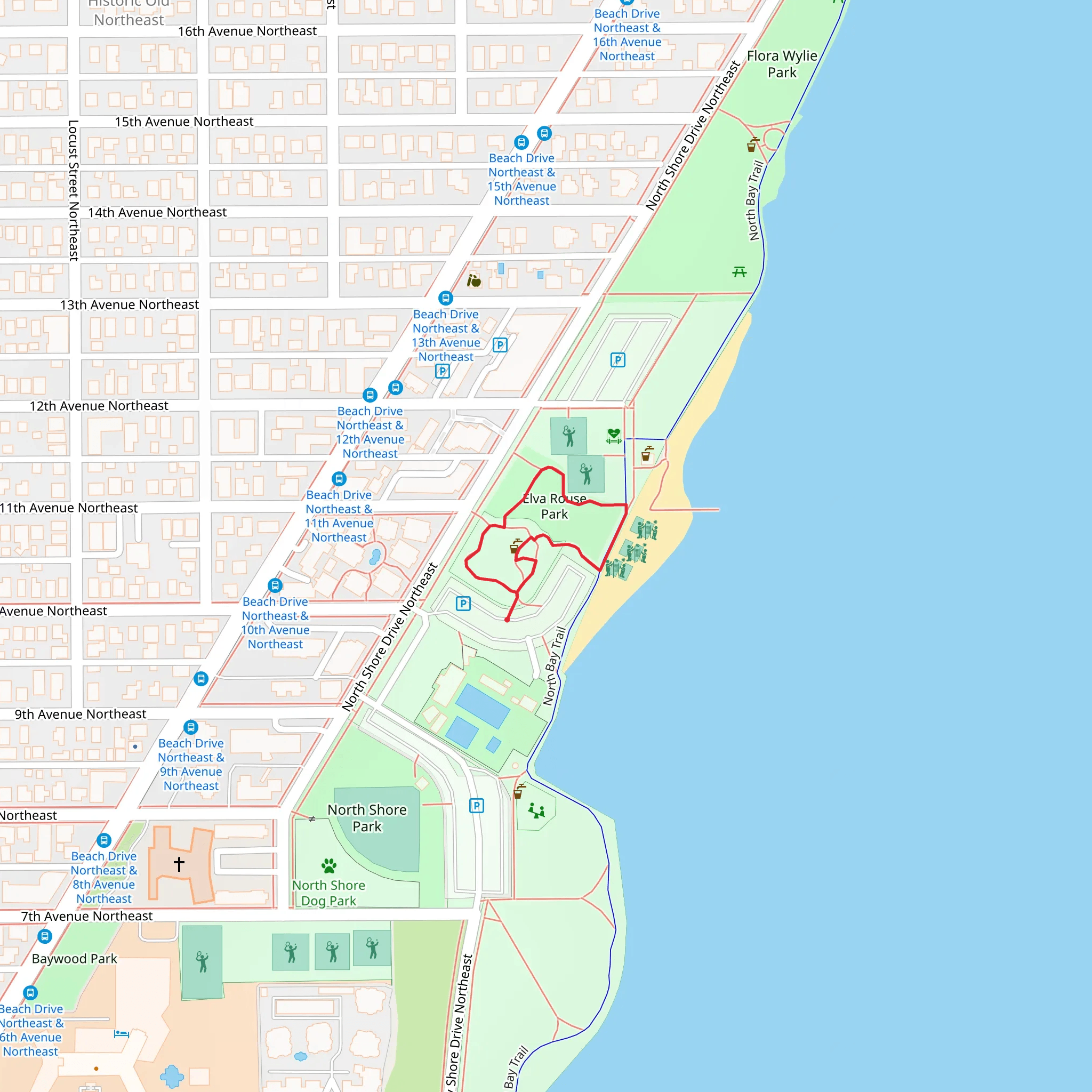 Gizella Kopsick Palm Arboretum and Elva rouse Park Loop mobile static map