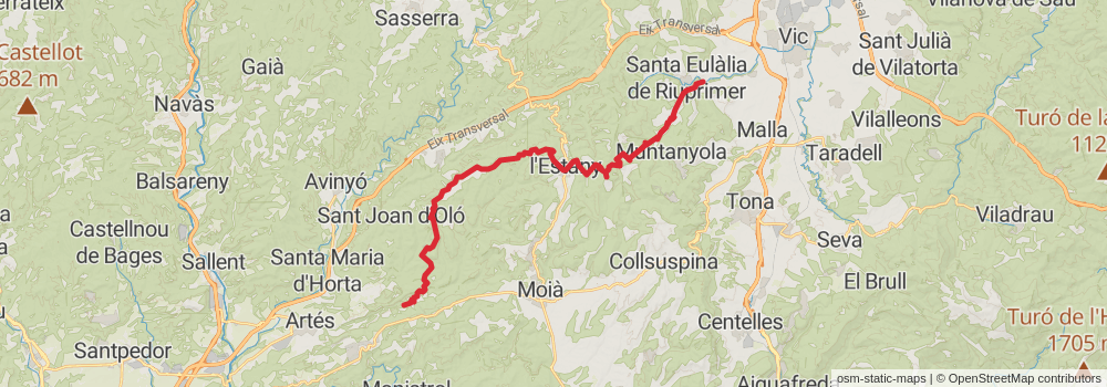 GR 151 Caminos del Obispo y Abad Oliva stage 4 Map