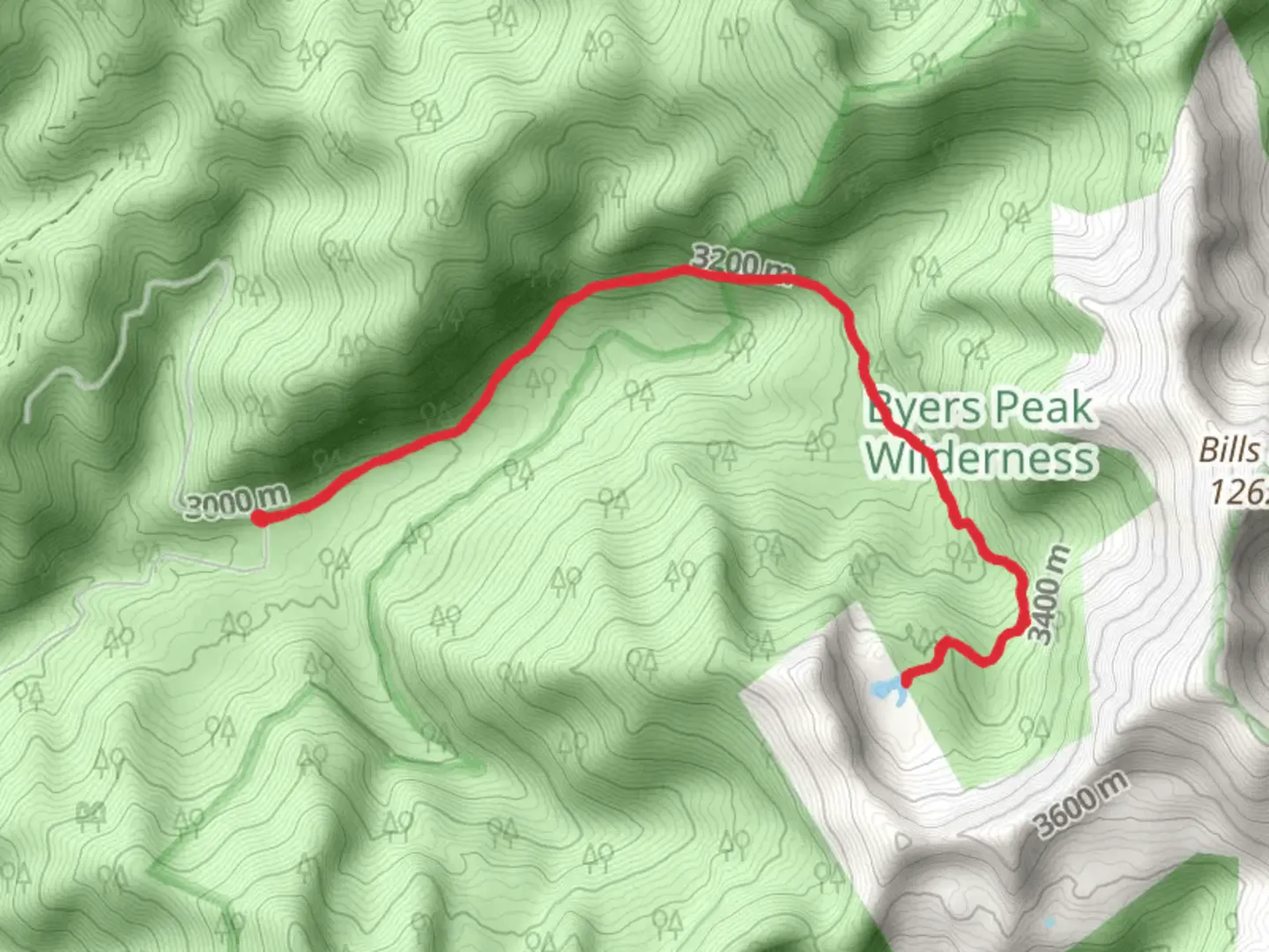 An image depicting the trail Horseshoe Lake via Kinney Creek and its surrounding area.